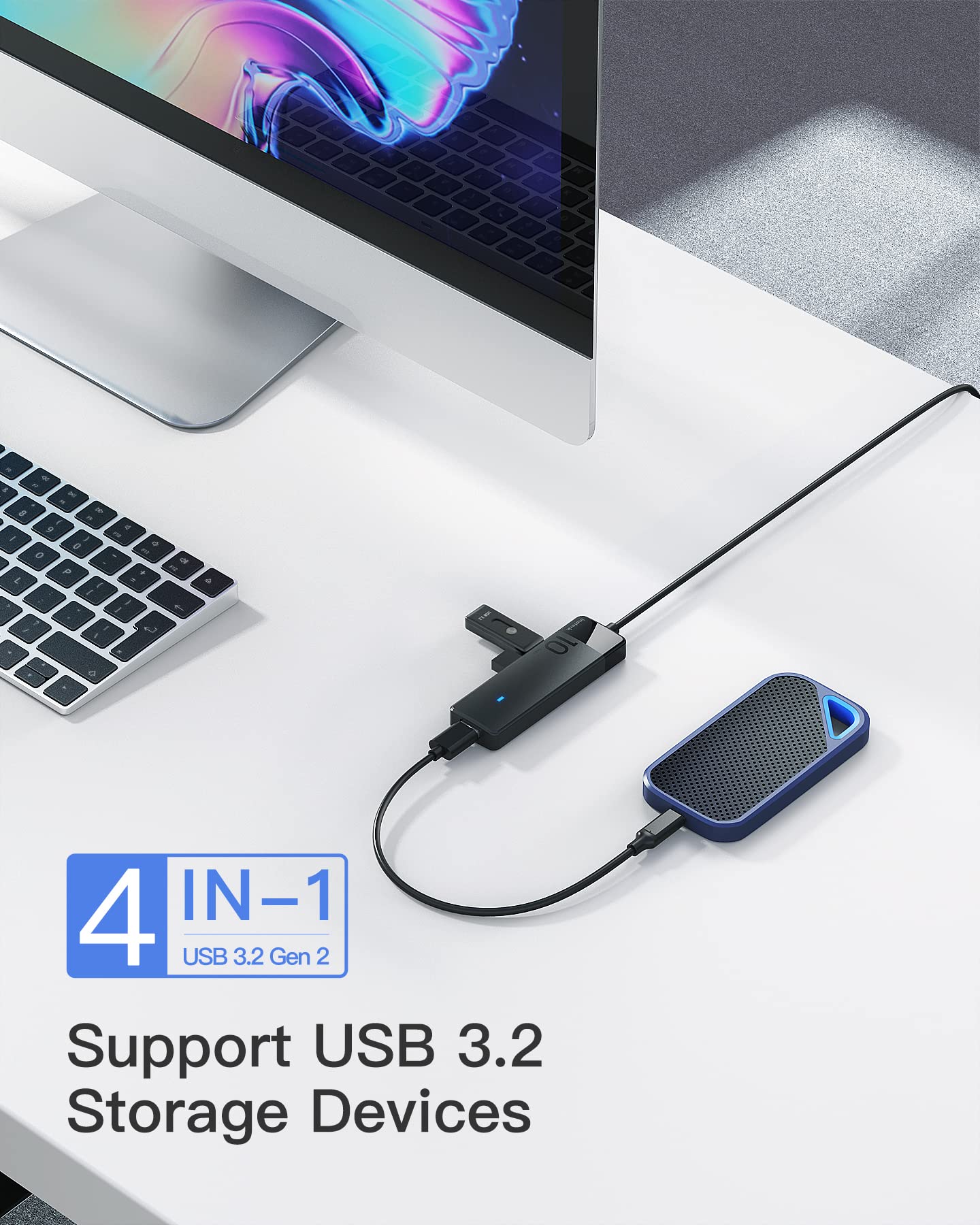 Foto 5 | Hub Usb Inateck Hb2025al Con 4 Puertos Usb A Usb 3.2 Gen 2 - Venta Internacional.