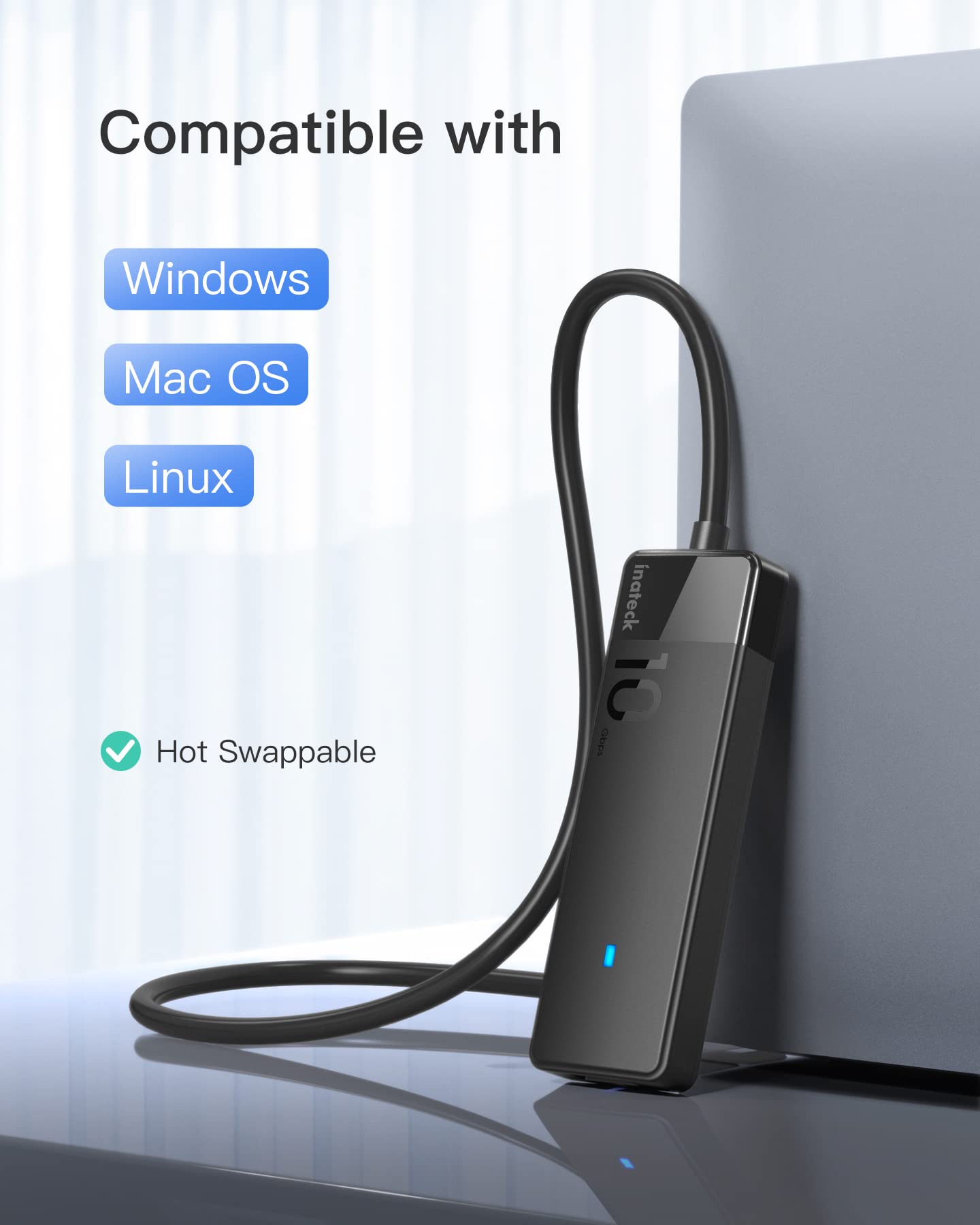 Foto 6 | Hub Usb Inateck Hb2025al Con 4 Puertos Usb A Usb 3.2 Gen 2 - Venta Internacional.