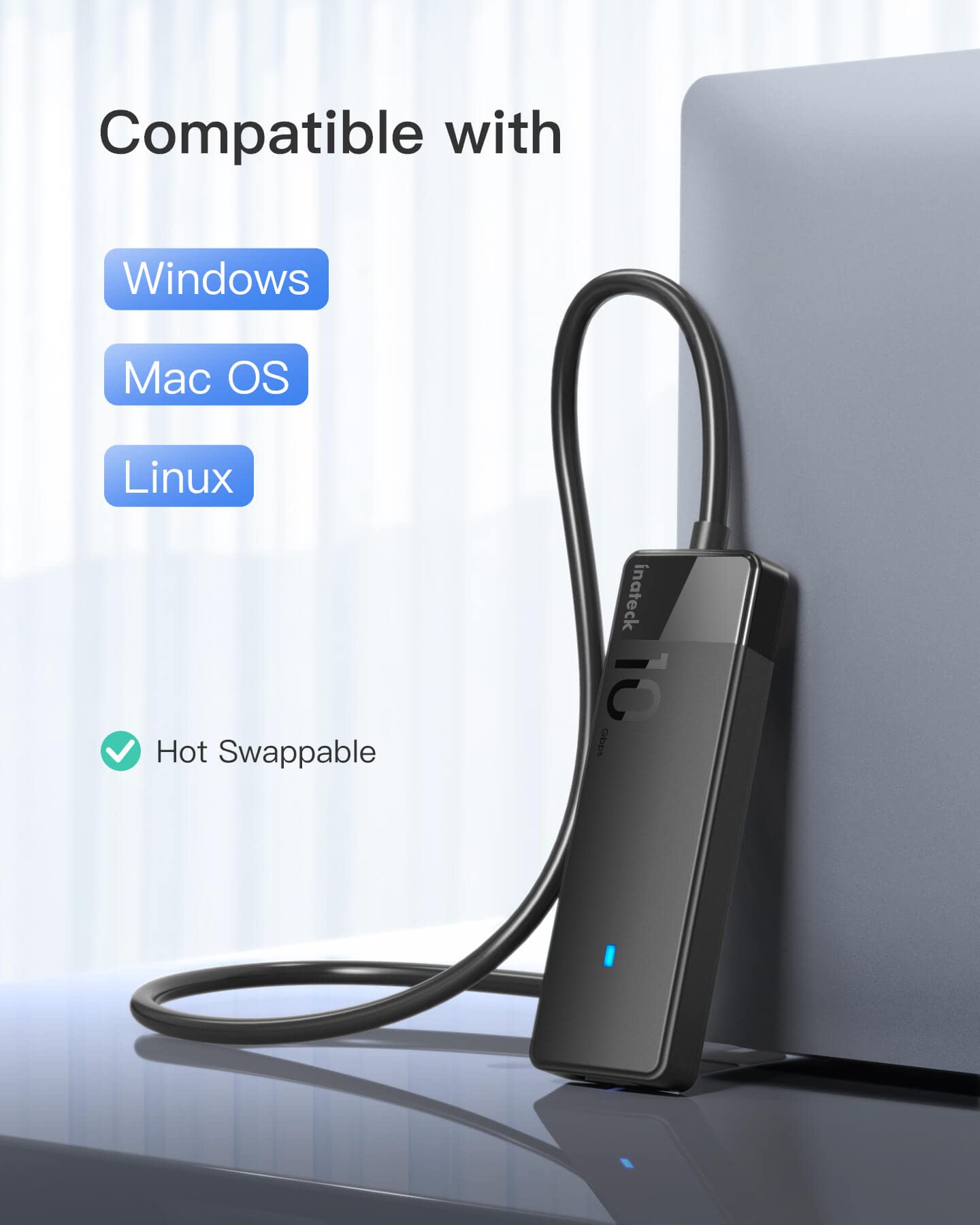 Foto 7 pulgar | Hub Usb C Inateck Hb2025c Con 4 Puertos Usb A De 10 Gbps Para Pc - Venta Internacional.
