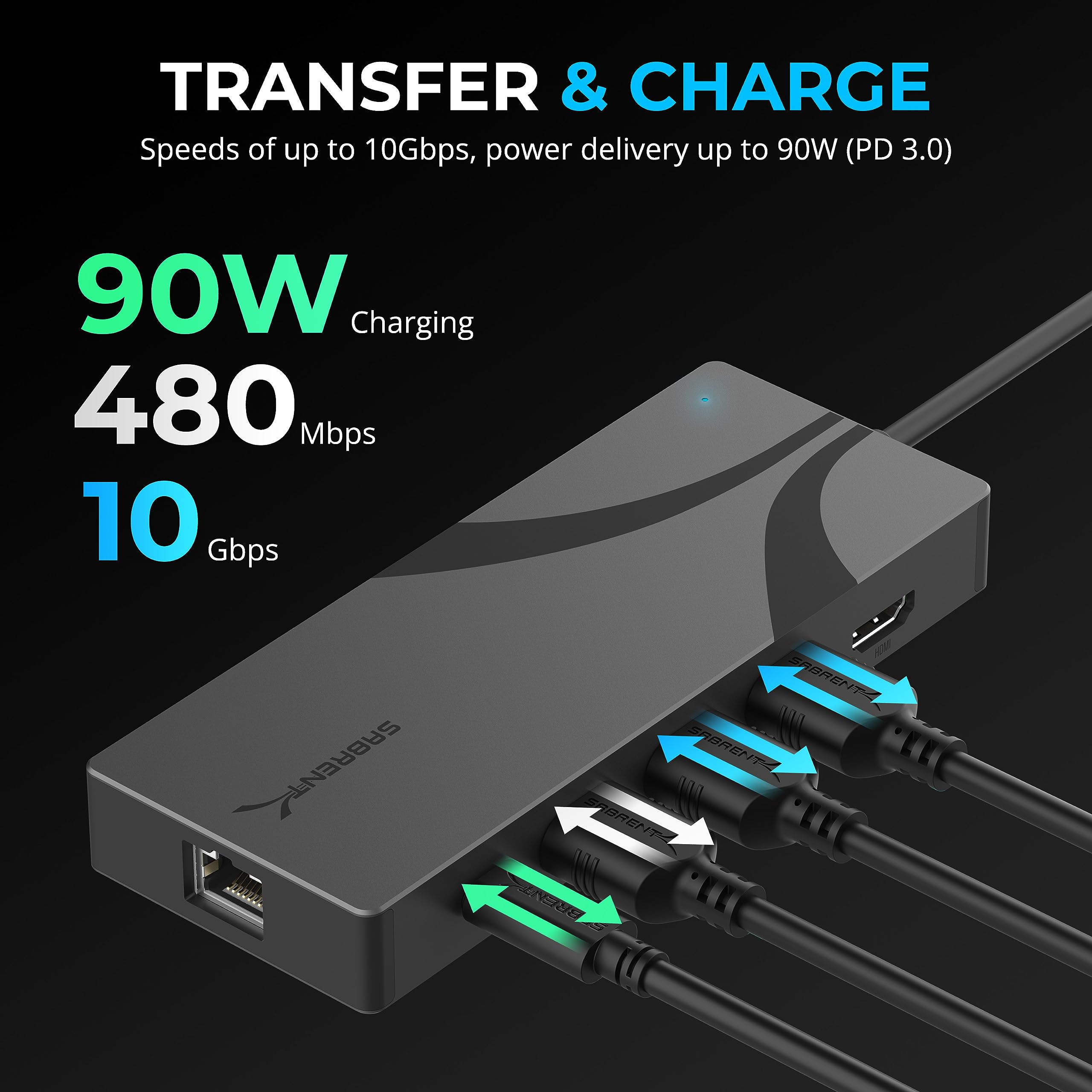 Foto 4 pulgar | Concentrador Usb-c Y Caja Ssd Sabrent Hb-6pnv Pd De 6 Puertos Y 90 W - Venta Internacional.