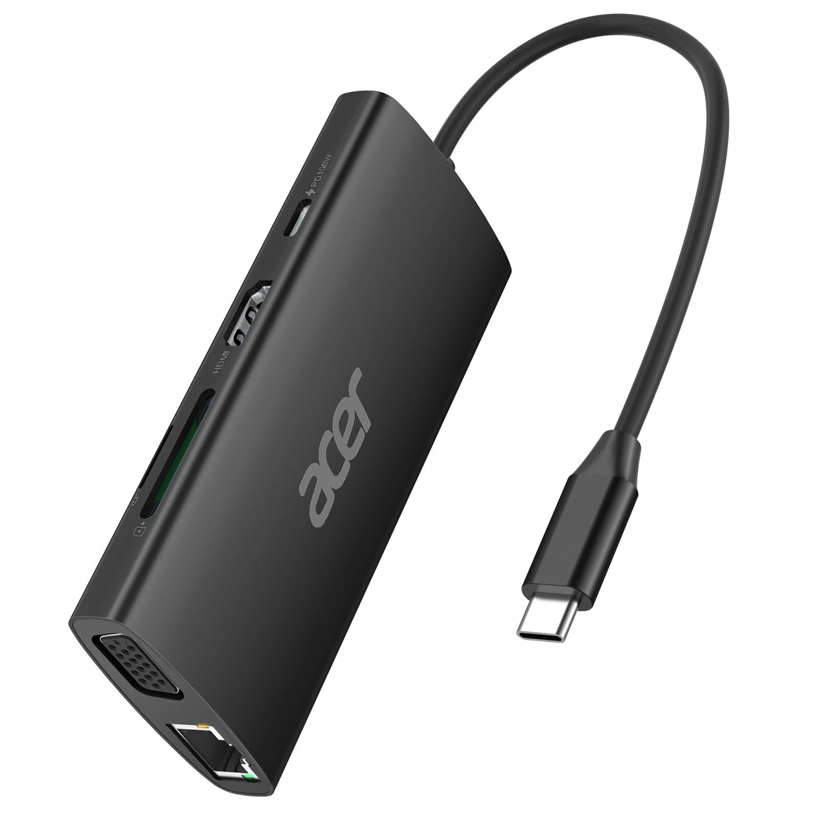 Hub Usb C Acer 9 En 1 Con Hdmi 4k  Ethernet  Usb 3.0 De 5 Gbps  Negro - Venta Internacional.