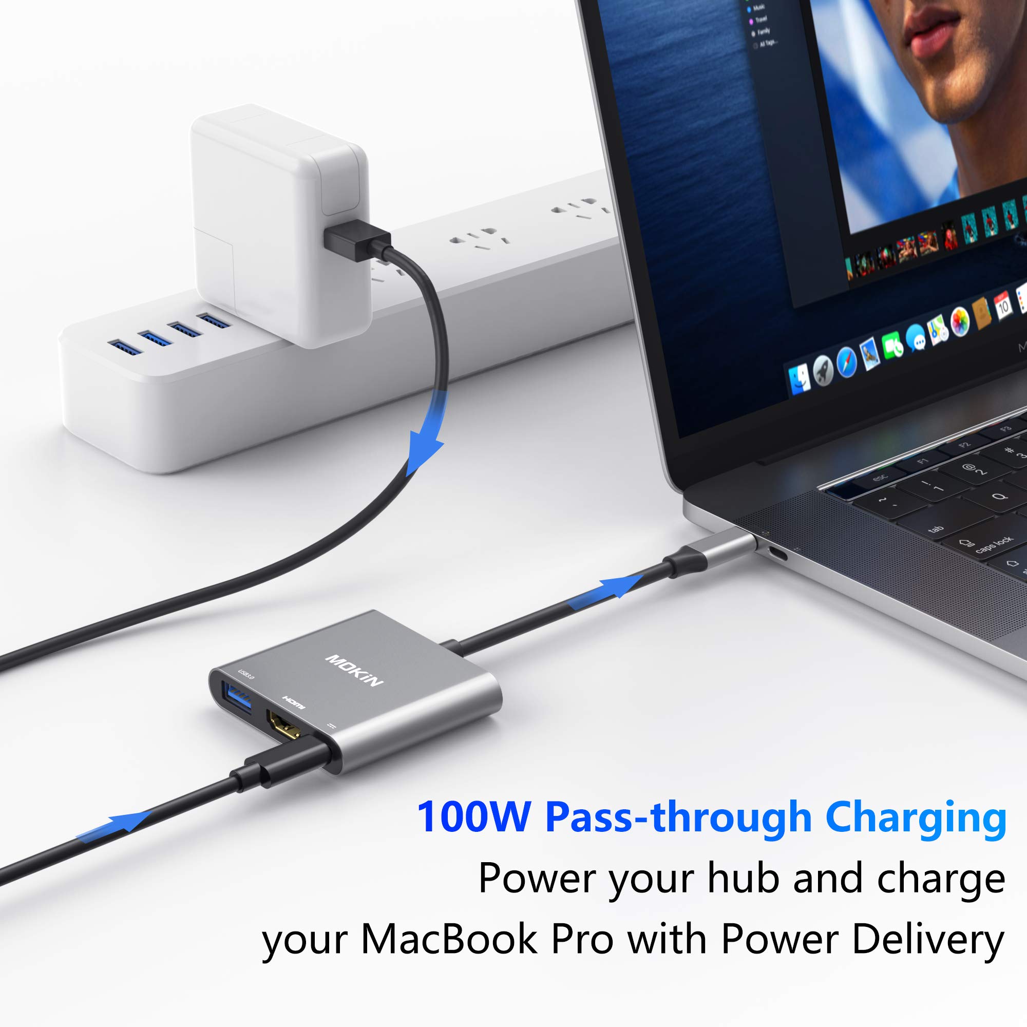 Foto 5 | Adaptador Multipuerto Usb C A Hdmi Mokin Para Macbook Pro/air - Venta Internacional.