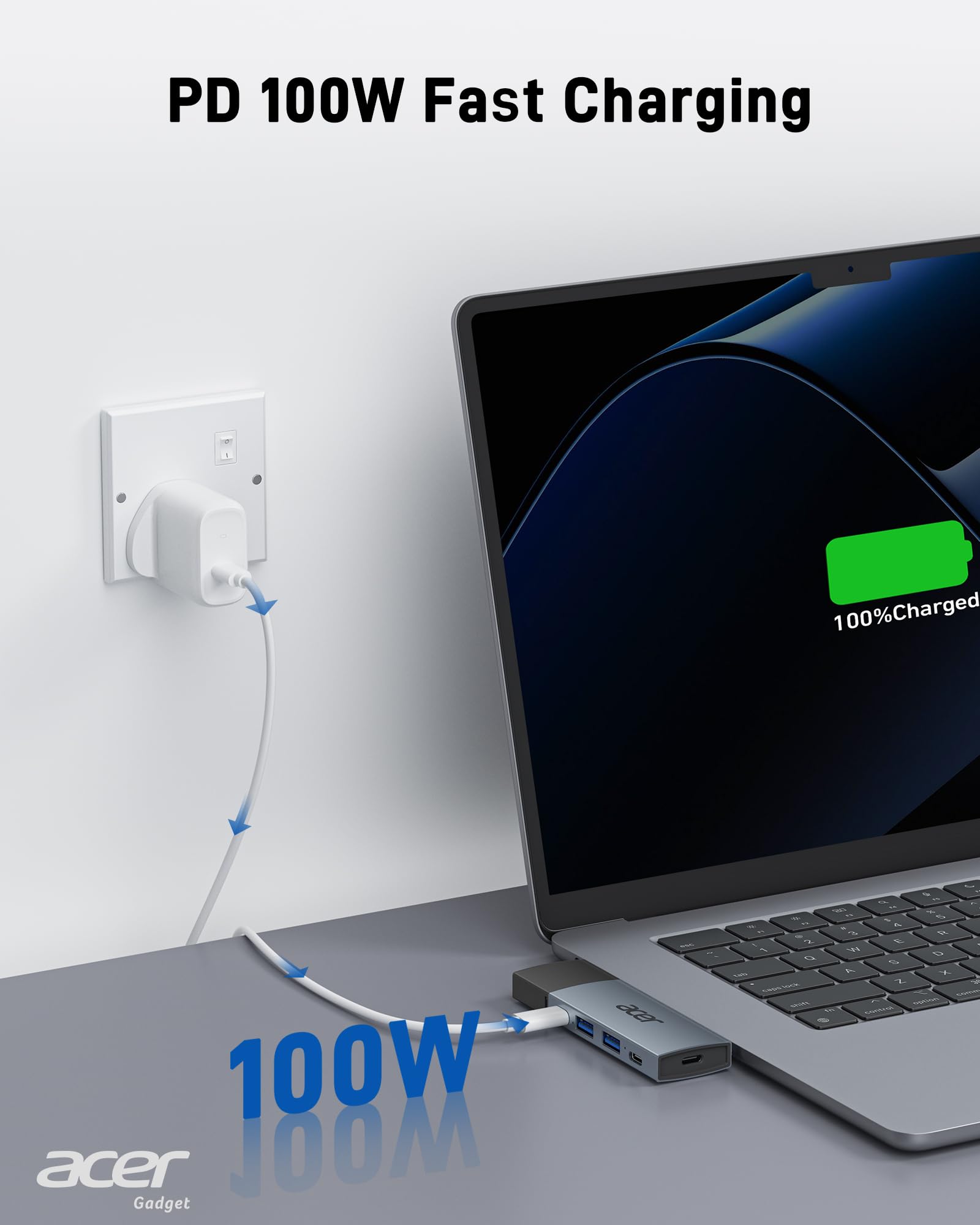 Foto 8 pulgar | Adaptador Multipuerto Usb C Acer Para Macbook Pro/air 6 En 2 Negro - Venta Internacional.