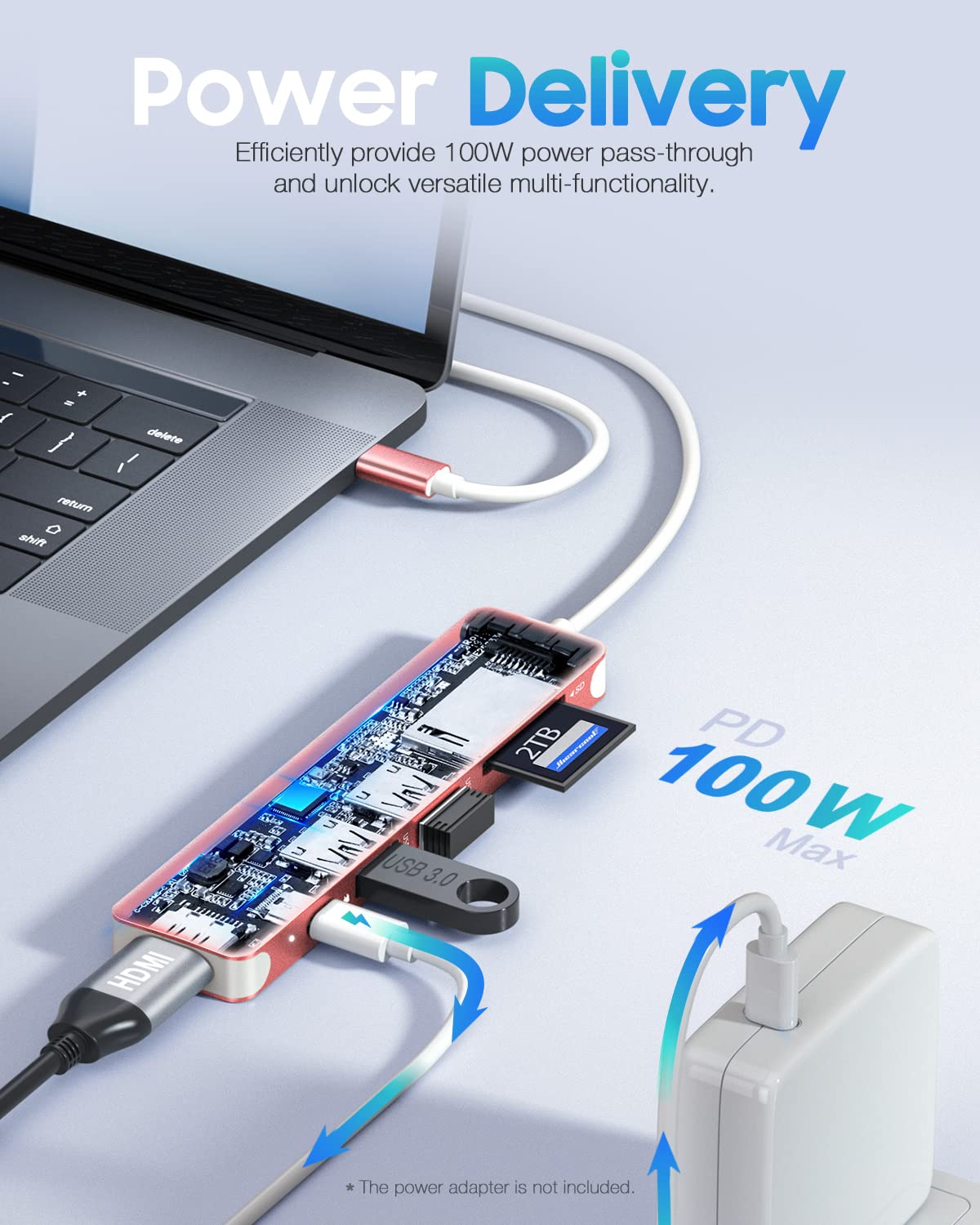Foto 4 pulgar | Hub Usb C Hiearcool 7 En 1 Con Hdmi 4k  Usb 3.0  Sd/tf  Oro Rosa - Venta Internacional.