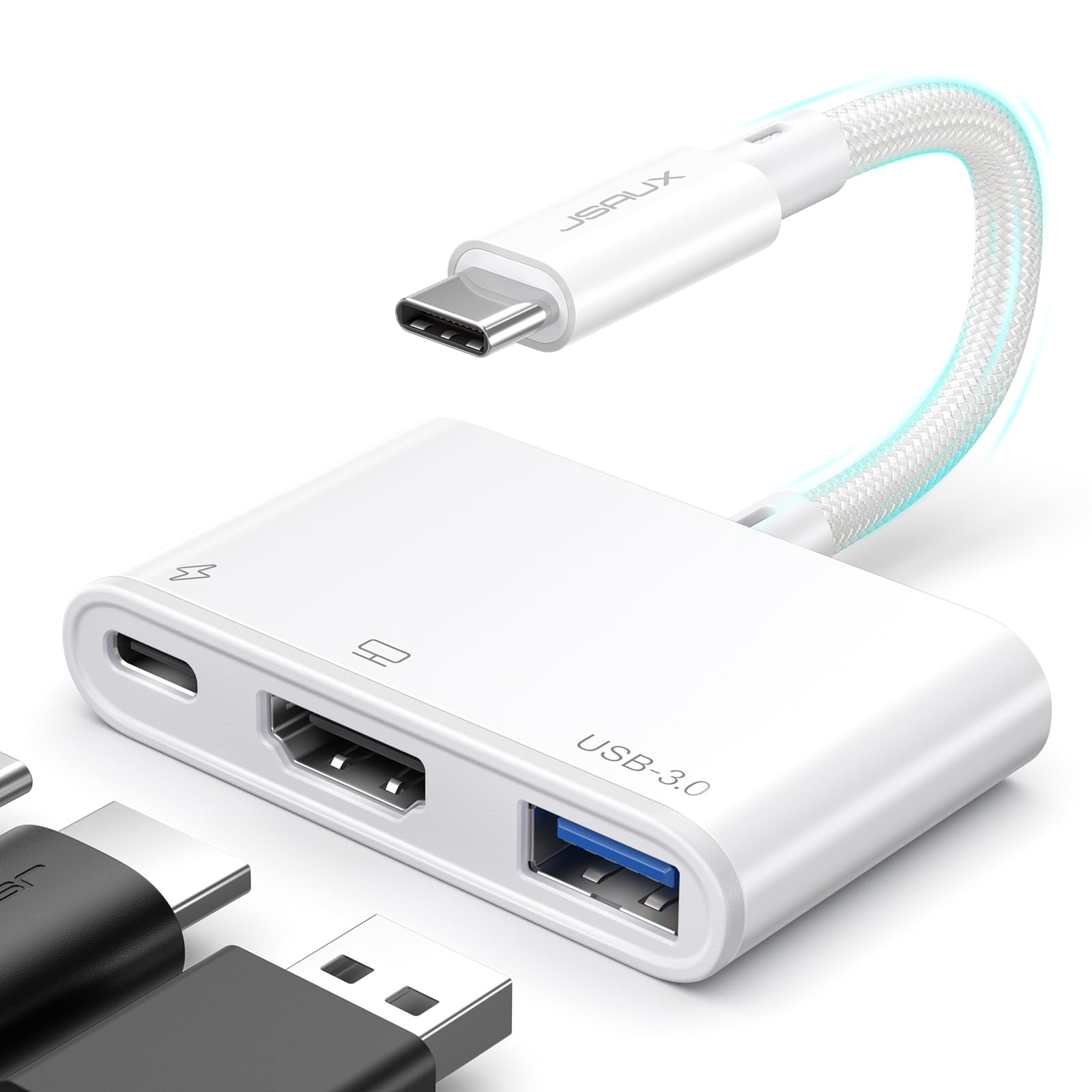 Adaptador Usb C A Hdmi Jsaux 4k @30hz 3 En 1 Con Carga De 100 W - Venta Internacional.