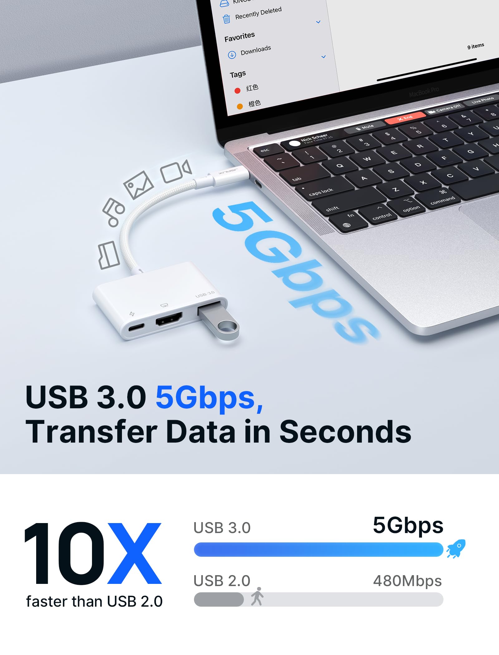 Foto 6 pulgar | Adaptador Usb C A Hdmi Jsaux 4k @30hz 3 En 1 Con Carga De 100 W - Venta Internacional.