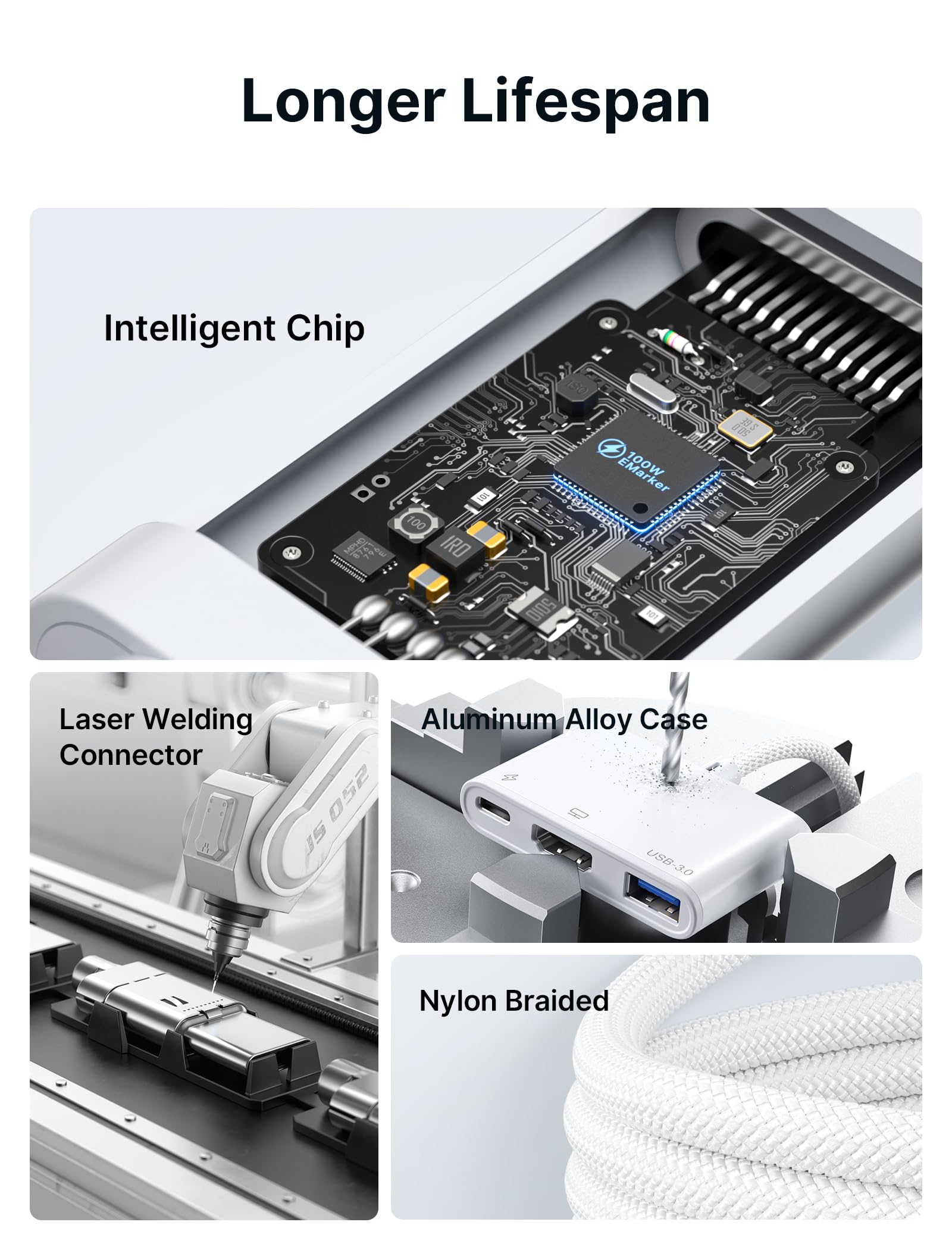Foto 8 pulgar | Adaptador Usb C A Hdmi Jsaux 4k @30hz 3 En 1 Con Carga De 100 W - Venta Internacional.