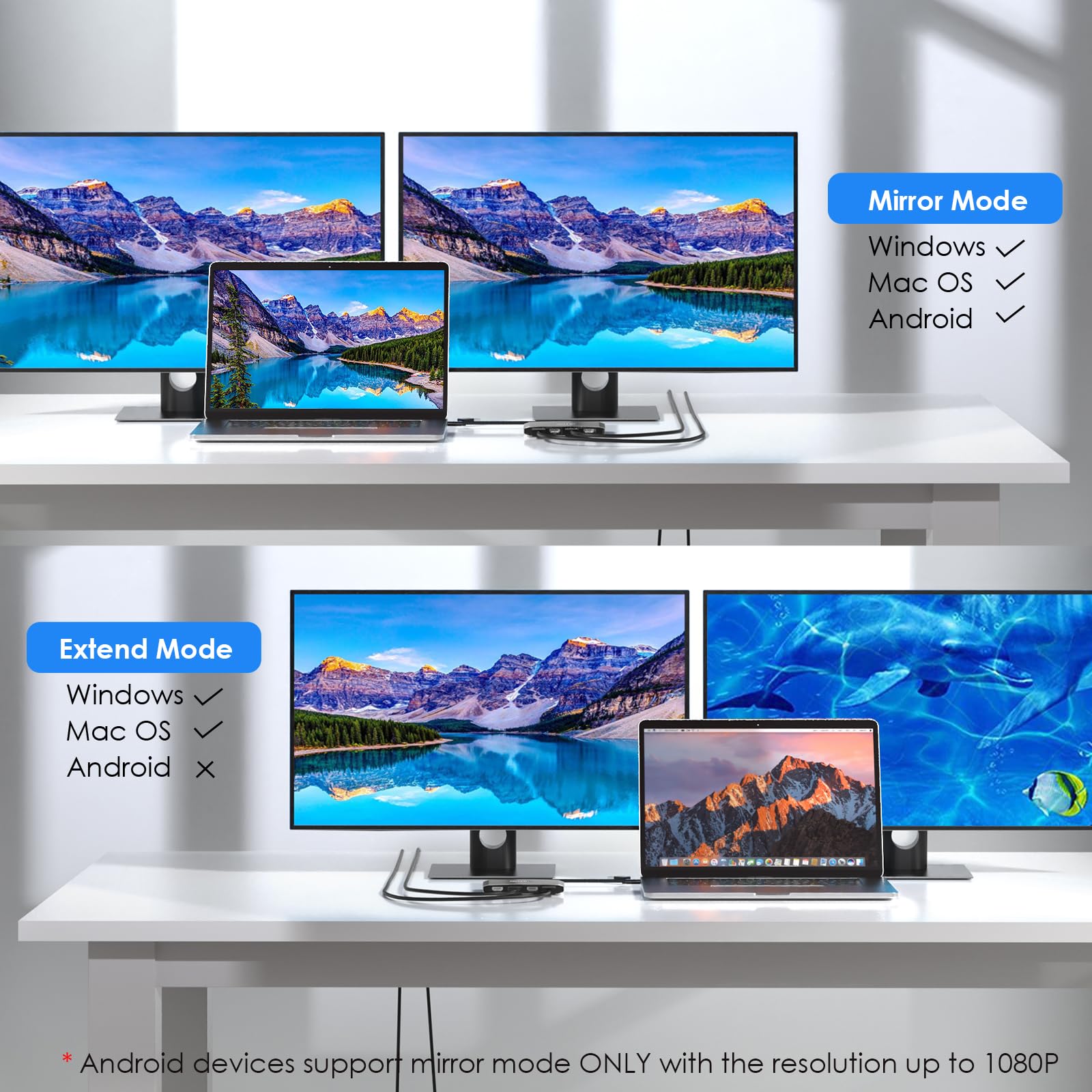 Foto 5 pulgar | Adaptador Usb C Y Usb 3.0 A Displayport/hdmi 4k Dual Wavlink - Venta Internacional.