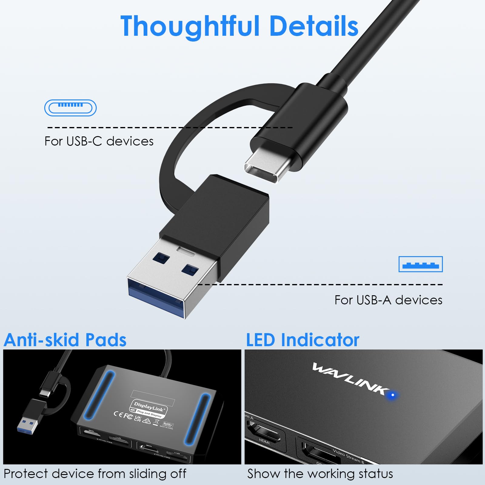 Foto 8 pulgar | Adaptador Usb C Y Usb 3.0 A Displayport/hdmi 4k Dual Wavlink - Venta Internacional.