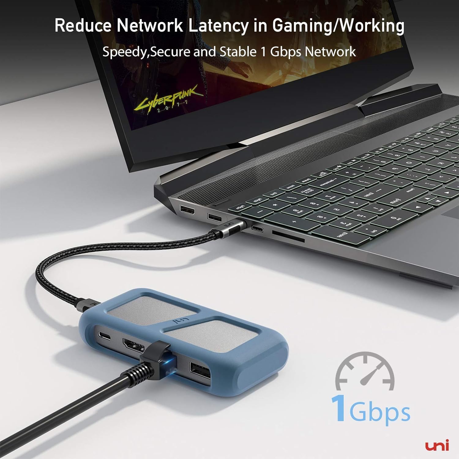 Foto 4 pulgar | Adaptador Multipuerto Usb C Hub Uni 8 En 1 Con 4k Hdmi 1 Gbps Ethernet - Venta Internacional.