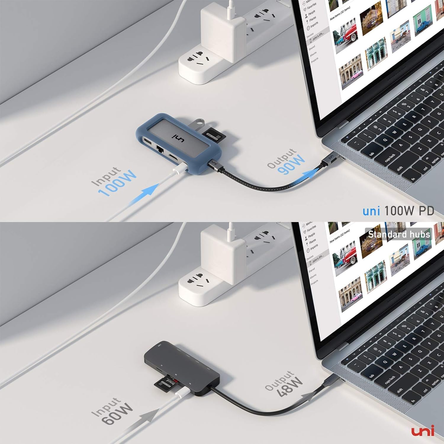 Foto 4 | Adaptador Multipuerto Usb C Hub Uni 8 En 1 Con 4k Hdmi 1 Gbps Ethernet - Venta Internacional.