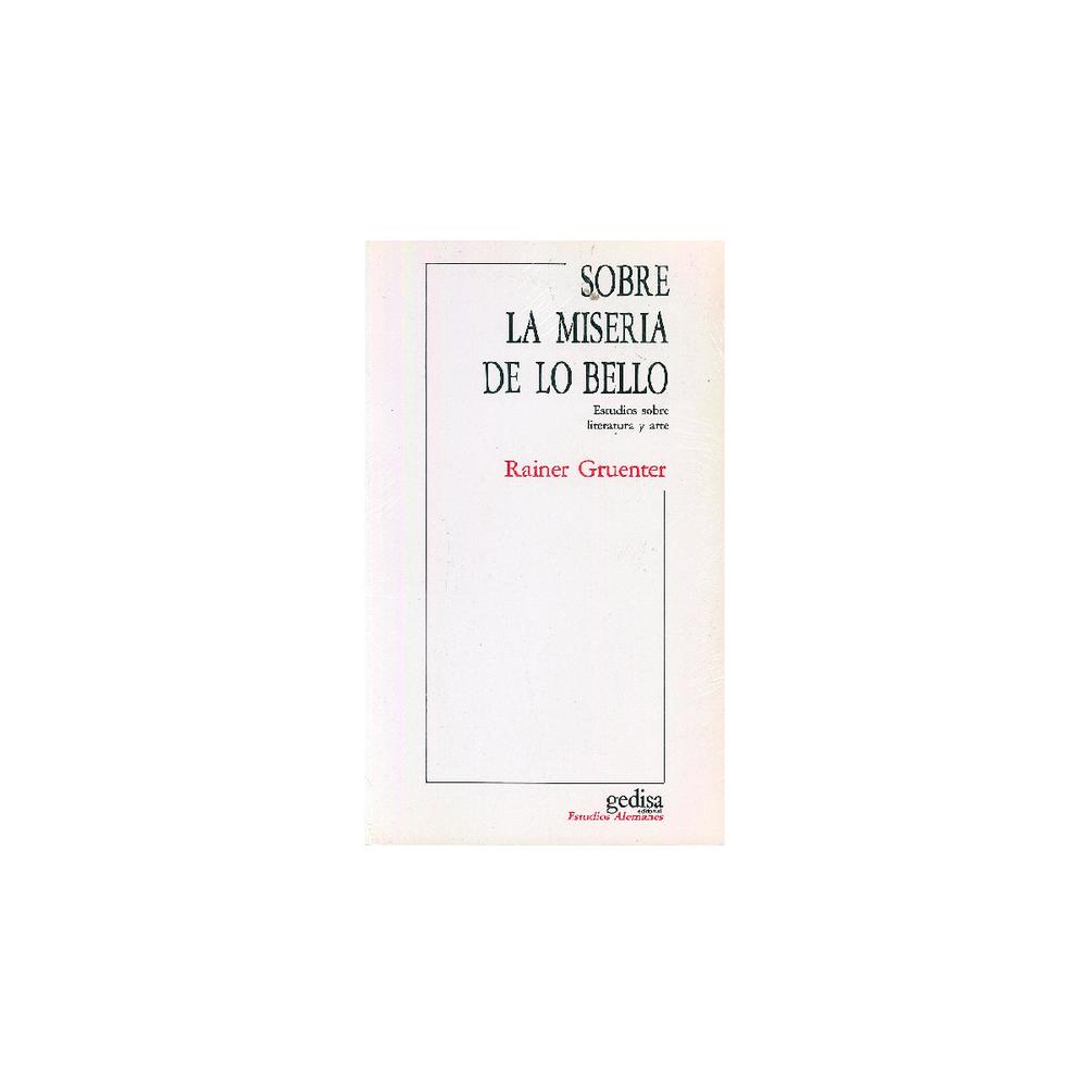 Foto 2 pulgar | Libro Sobre La Miseria de lo Bello Gedisa