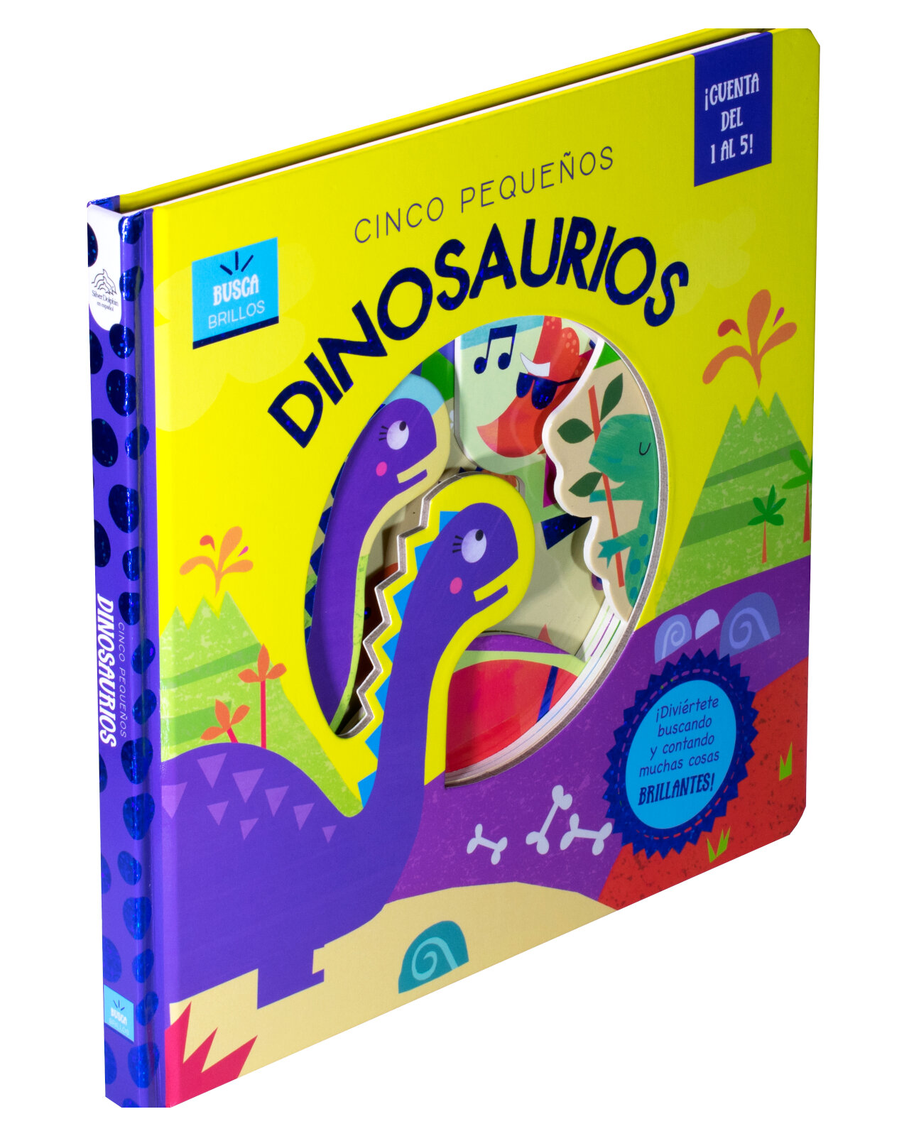 Libro ''busca Brillos: Cinco Pequeños Dinosaurios.''
