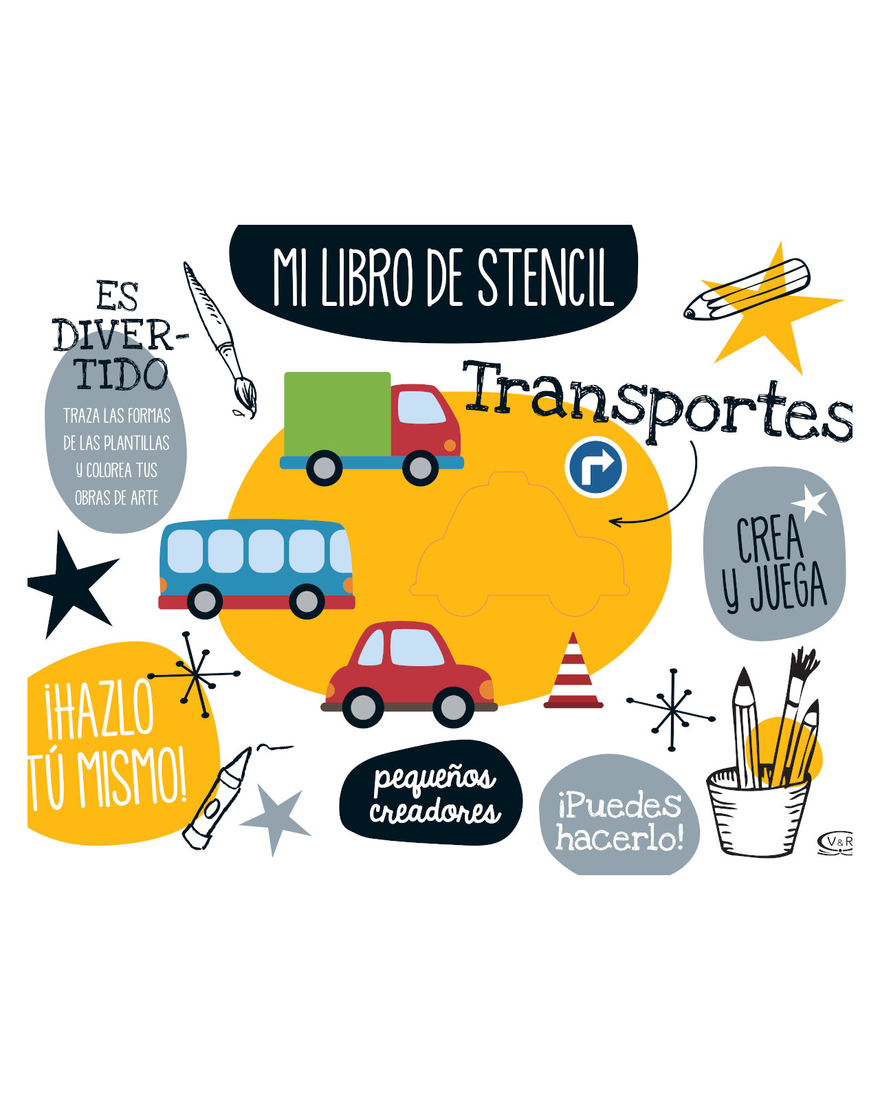 Foto 2 pulgar | Libro ''transportes, Mi Libro De Stencil''