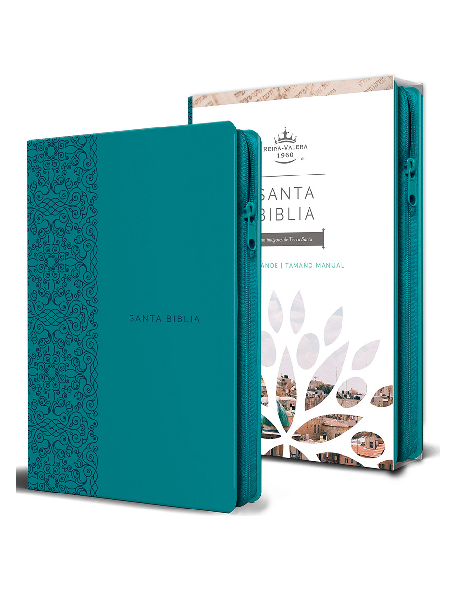 Foto 1 | Biblia Reina Valera 1960 Editorial Origen Símil Piel Aguamarina