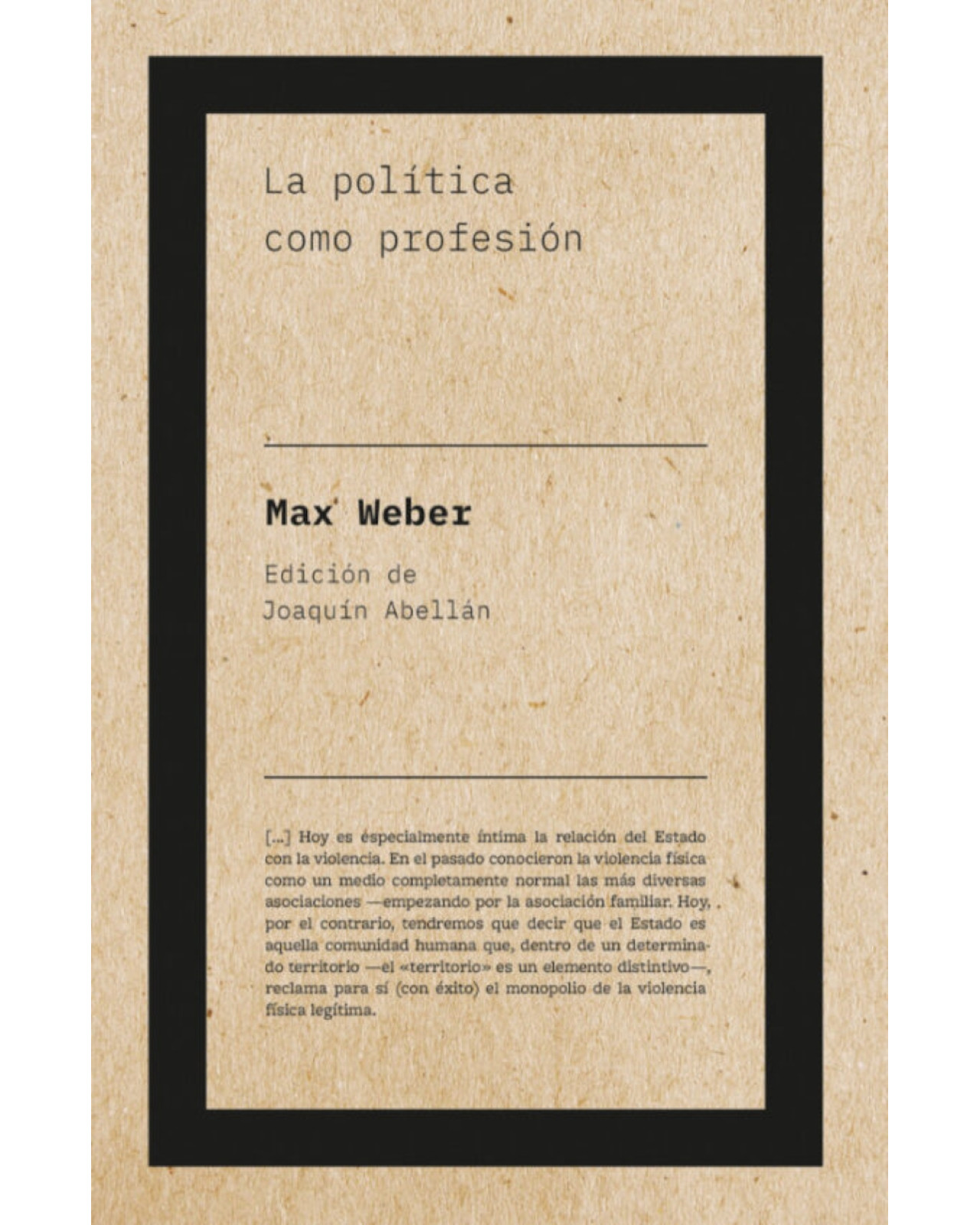 Libro La Política Como Profesión Autor Max Weber