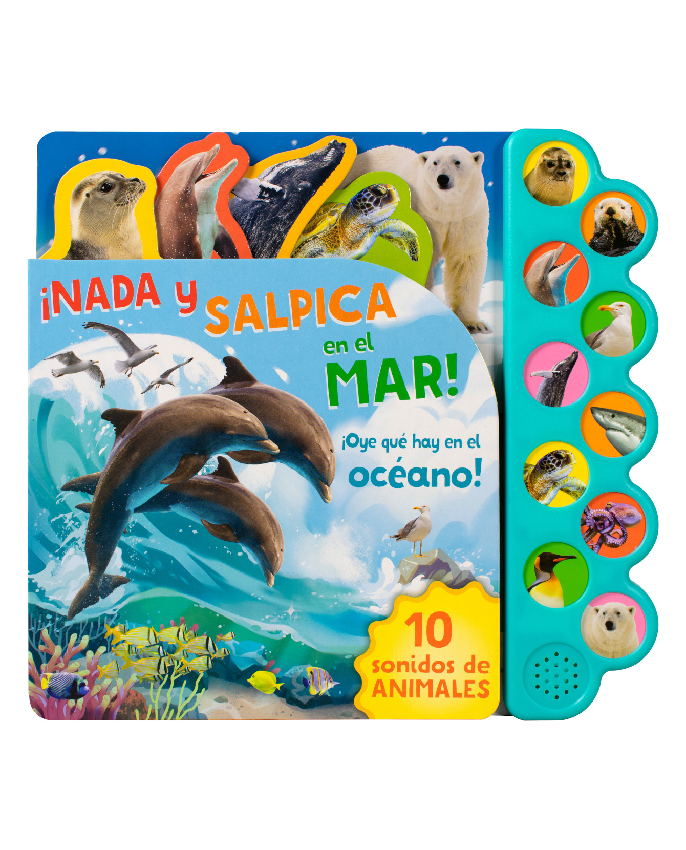 Libro Infantil: 10 Sonidos De Animales Nada Y Salpica En El Mar- Advanced - Varios Autores
