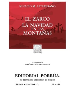 Foto 1 | Libro El Zarco · La Navidad En Las Montañas- Editorial Porrúa - Altamirano, Ignacio Manuel