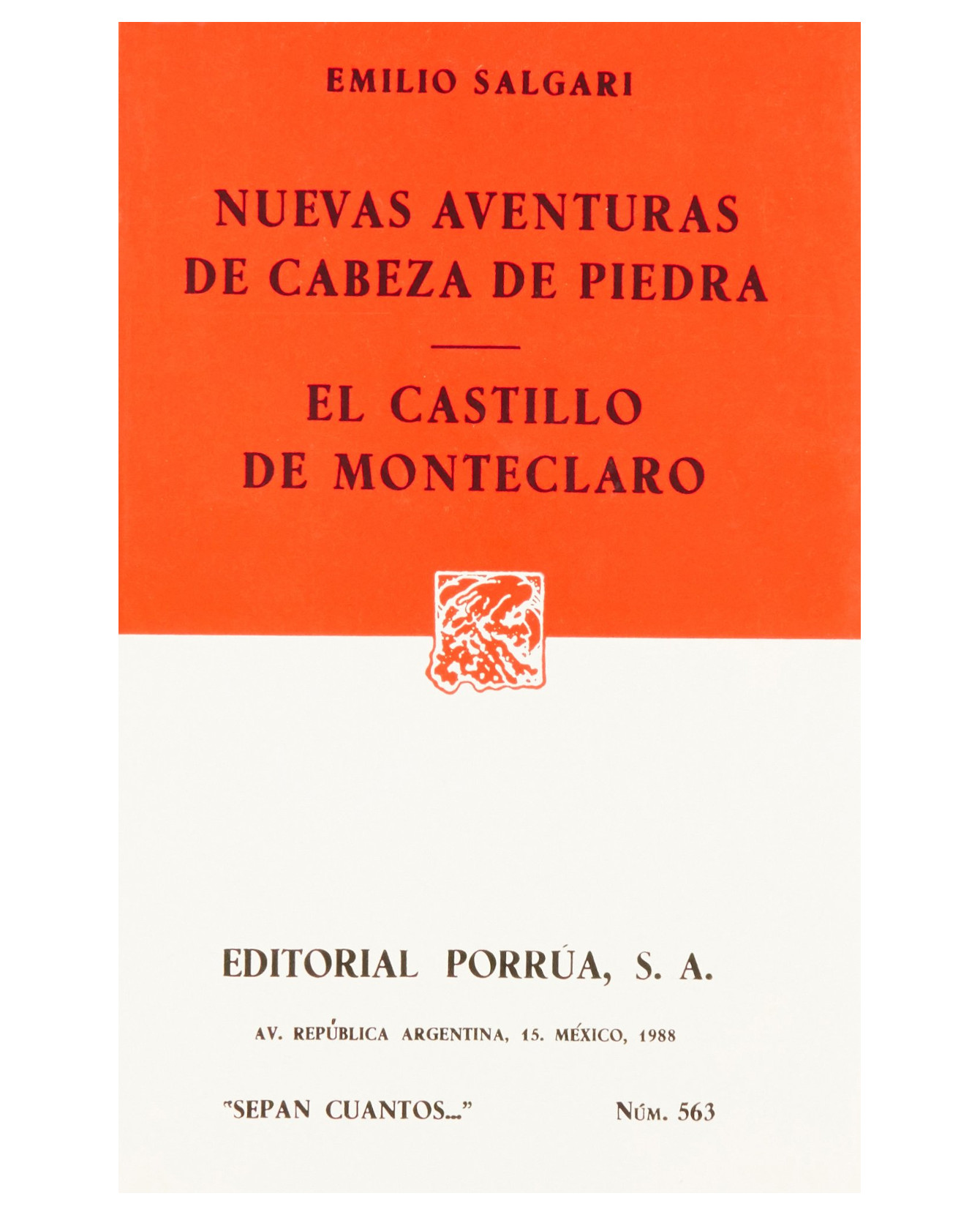 Libro Nuevas Aventuras De Cabeza De Piedra · El Castillo De Montecarlo- Editorial Porrúa - Salgari Gradara