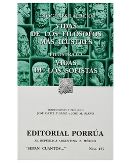 Foto 1 | Libro Vidas De Los Filósofos Más Ilustres · Vida De Los Sofistas- Editorial Porrúa - Laercio, Diógenes,filostrato