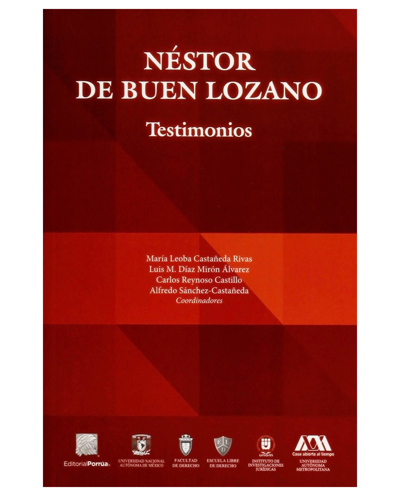 Libro Néstor De Buen Lozano Testimonios Editorial Porrúa  Castañeda Rivas María Leoba