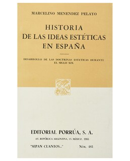 Foto 1 | Libro Historia De Las Ideas Estéticas En España- Editorial Porrúa - Menendez Pelayo, Marcelino