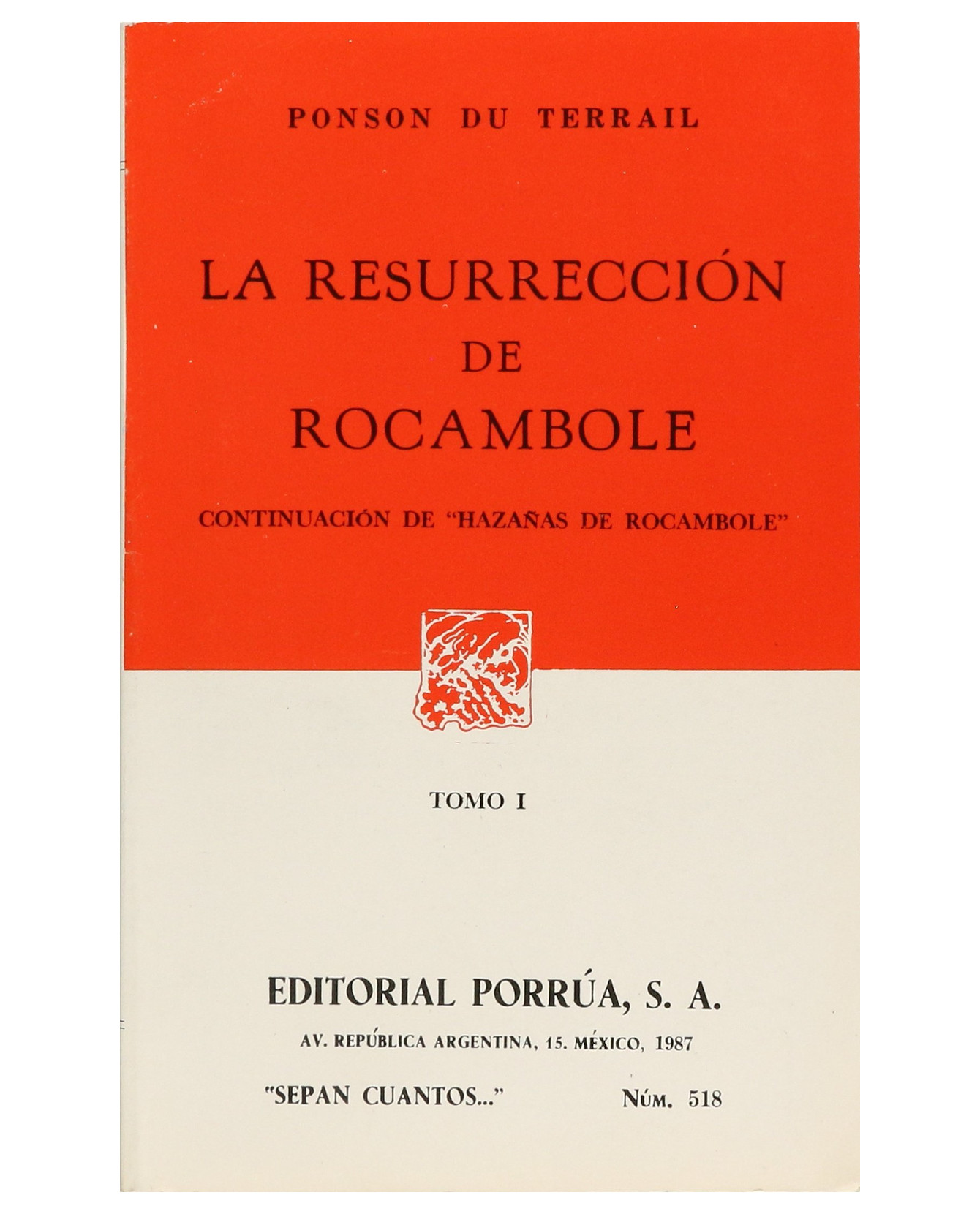Foto 2 pulgar | Libro La Resurrección De Rocambole Tomo I Editorial Porrúa  Ponson Du Terrai