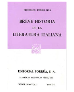 Foto 1 | Libro Breve Historia De La Literatura Italiana Editorial Porrúa Ferro Gay Federico