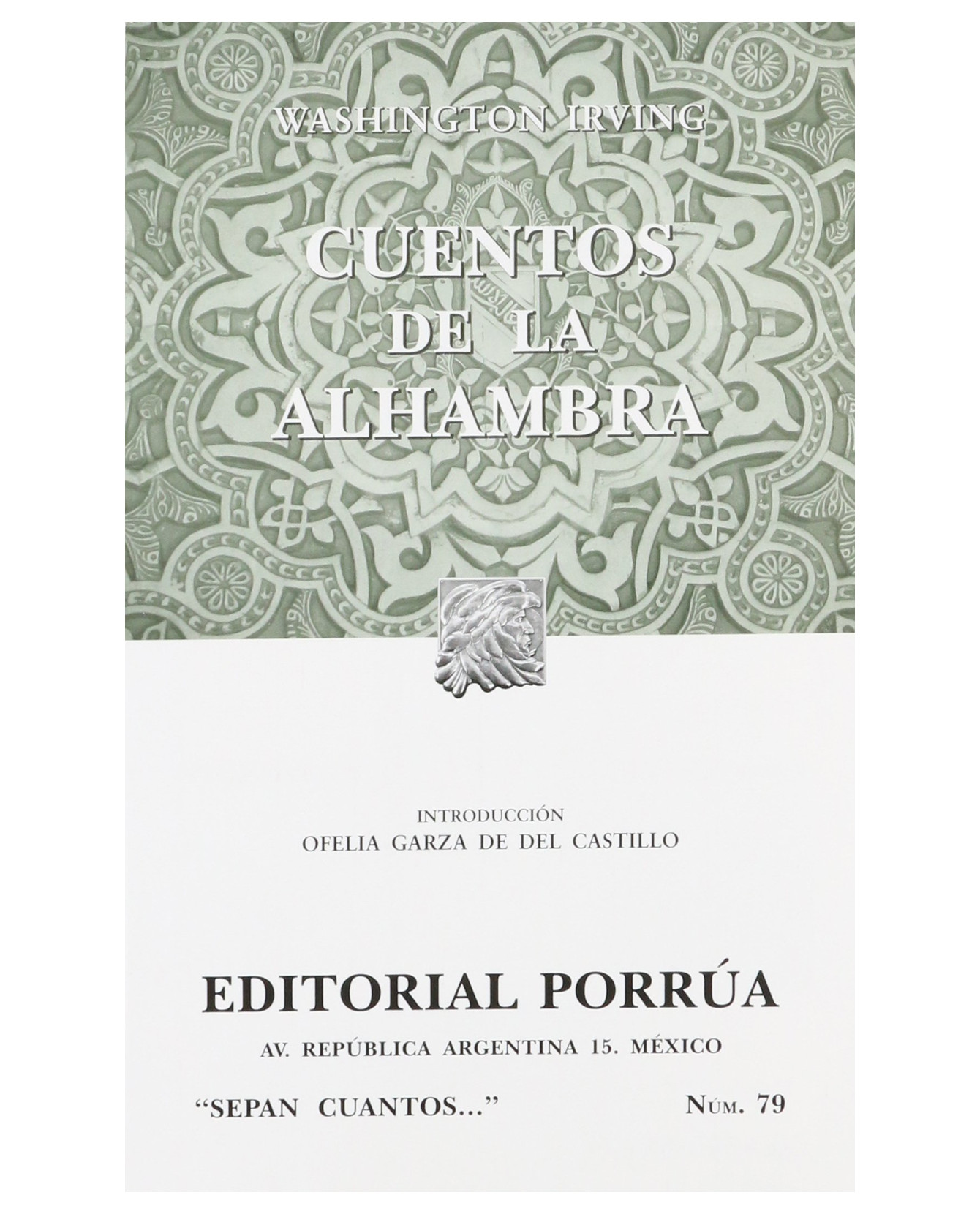 Libro Cuentos De La Alhambra- Editorial Porrúa - Irving, Washington