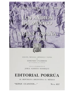 Foto 1 | Libro Los Indios De México Y Nueva España- Editorial Porrúa - Casas, Bartolomé De Las