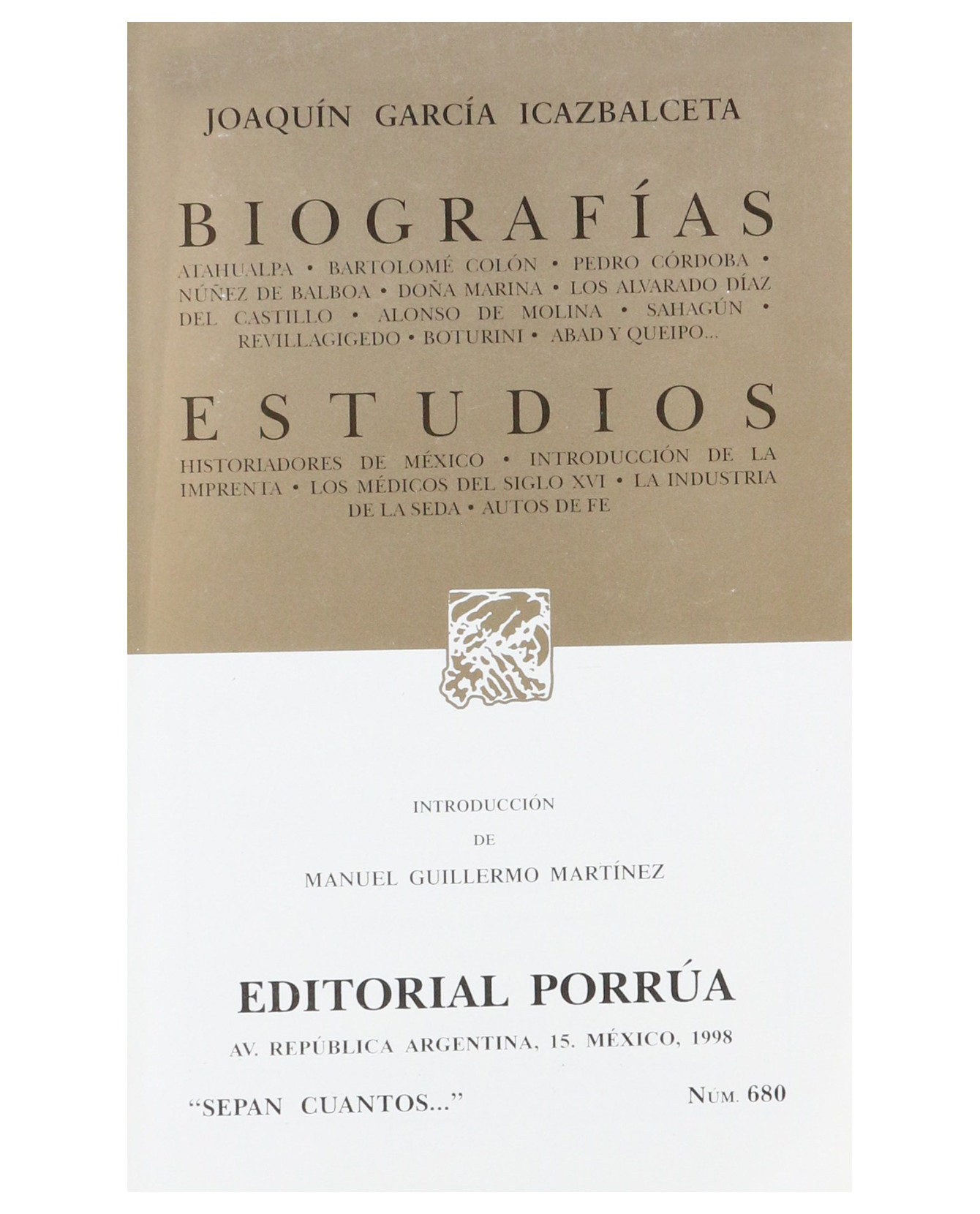 Foto 2 pulgar | Libro Biografías · Estudios- Editorial Porrúa - García Icazbalceta, Joaquín