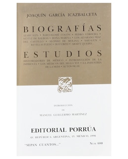 Foto 1 | Libro Biografías · Estudios- Editorial Porrúa - García Icazbalceta, Joaquín