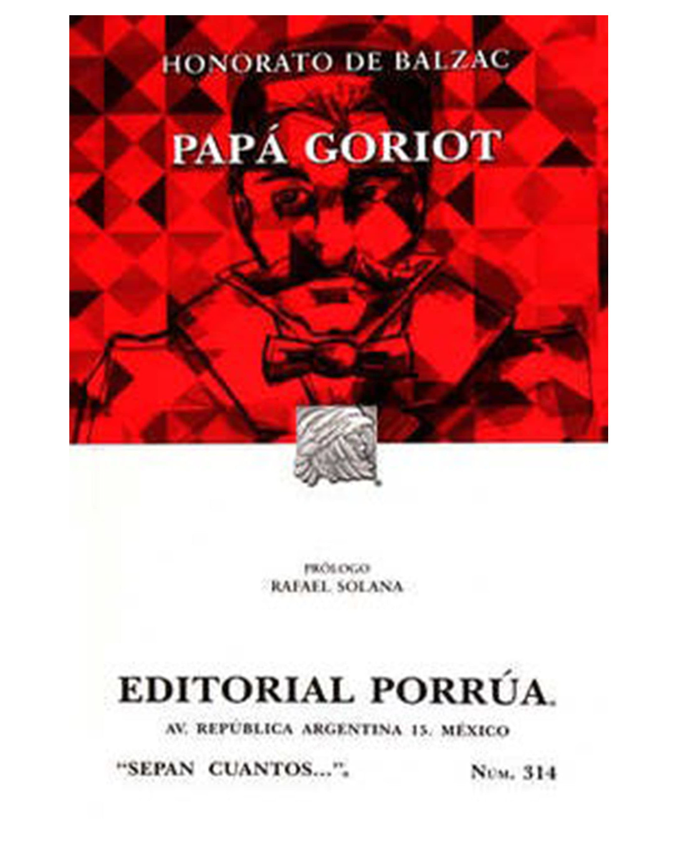 Libro Papá Goriot Editorial Porrúa  Balzac Honorato