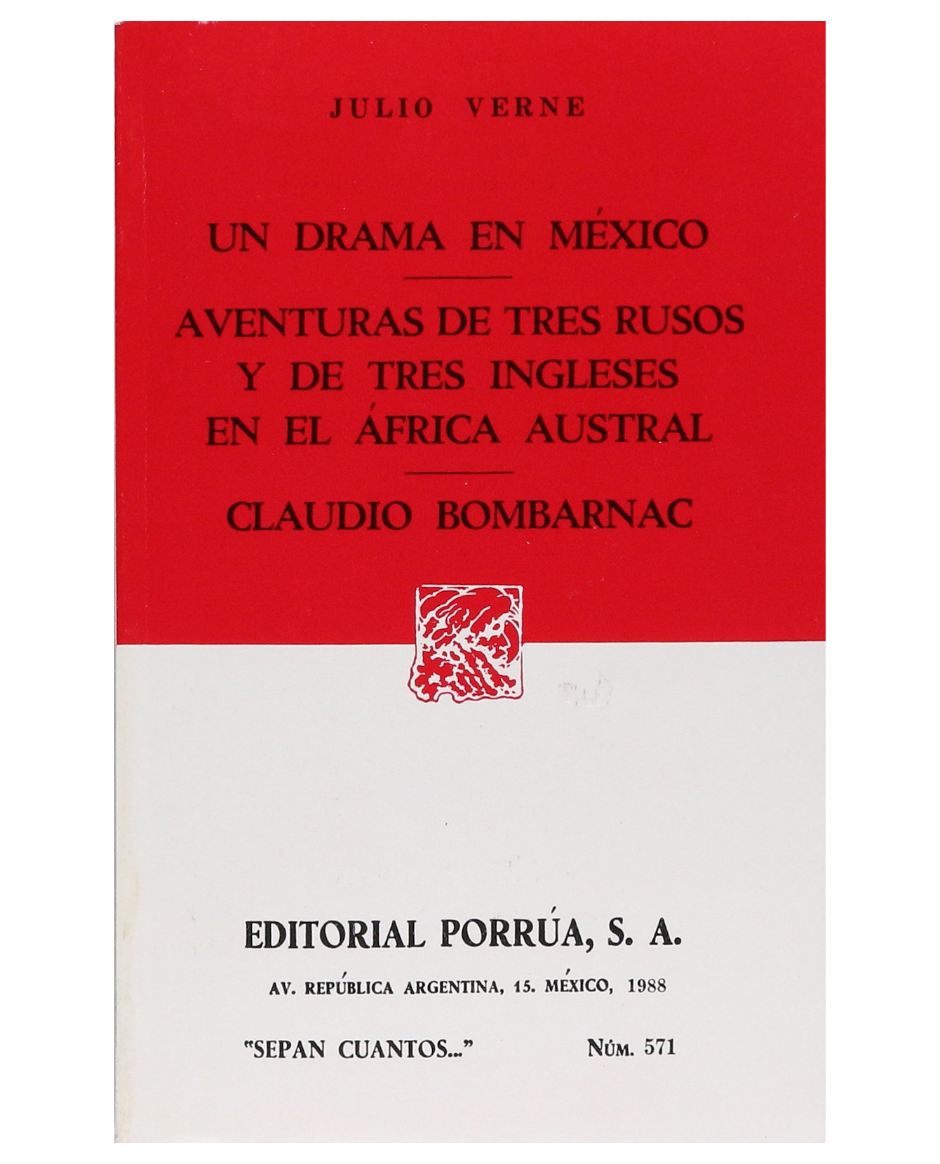 Foto 2 pulgar | Libro Un Drama En México, Aventuras De Tres Rusos Y De Tres Ingleses- Editorial Porrúa - Verne, Julio