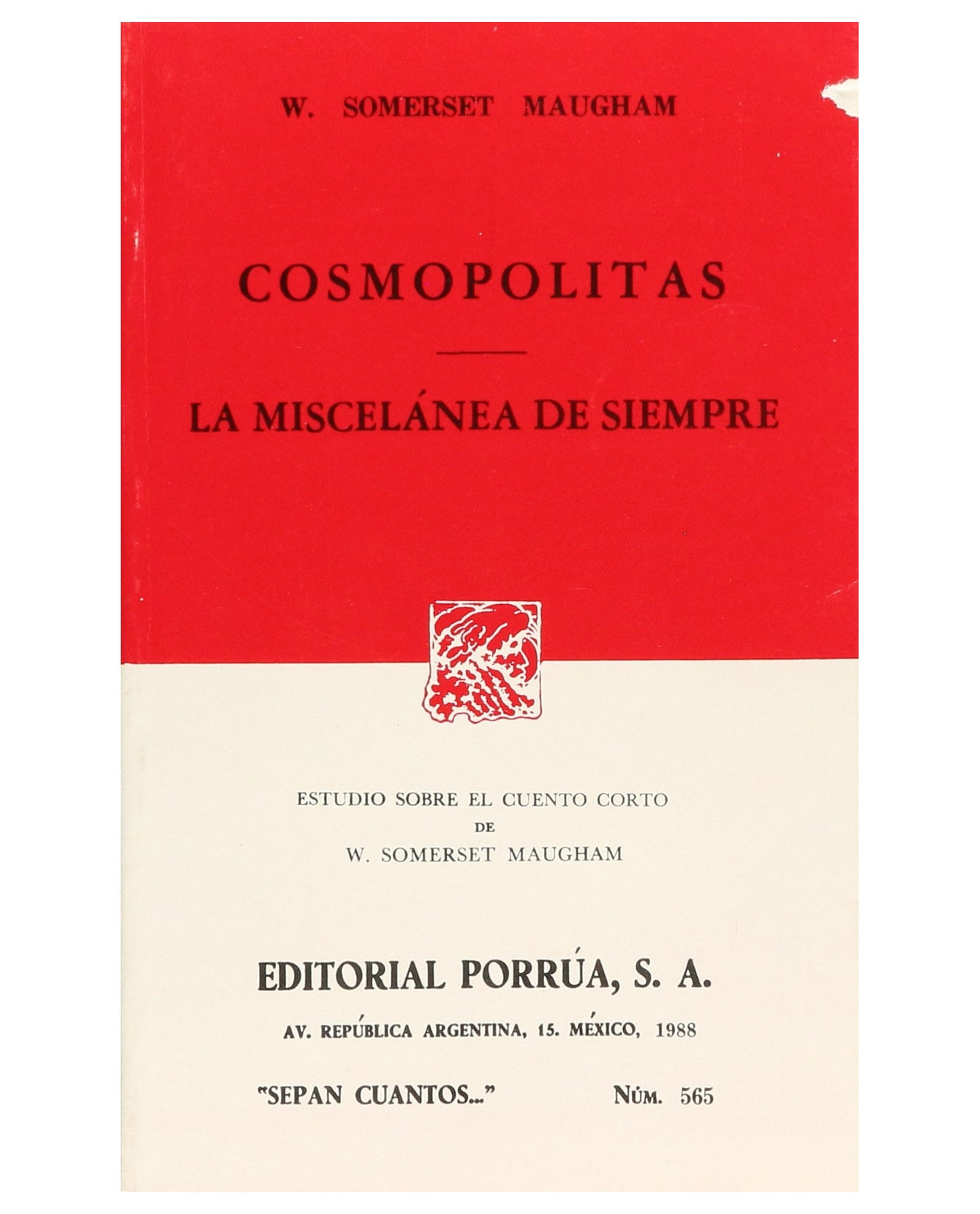 Libro Cosmopolitas · La Miscelánea De Siempre- Editorial Porrúa - Maugham, William Somerset $199