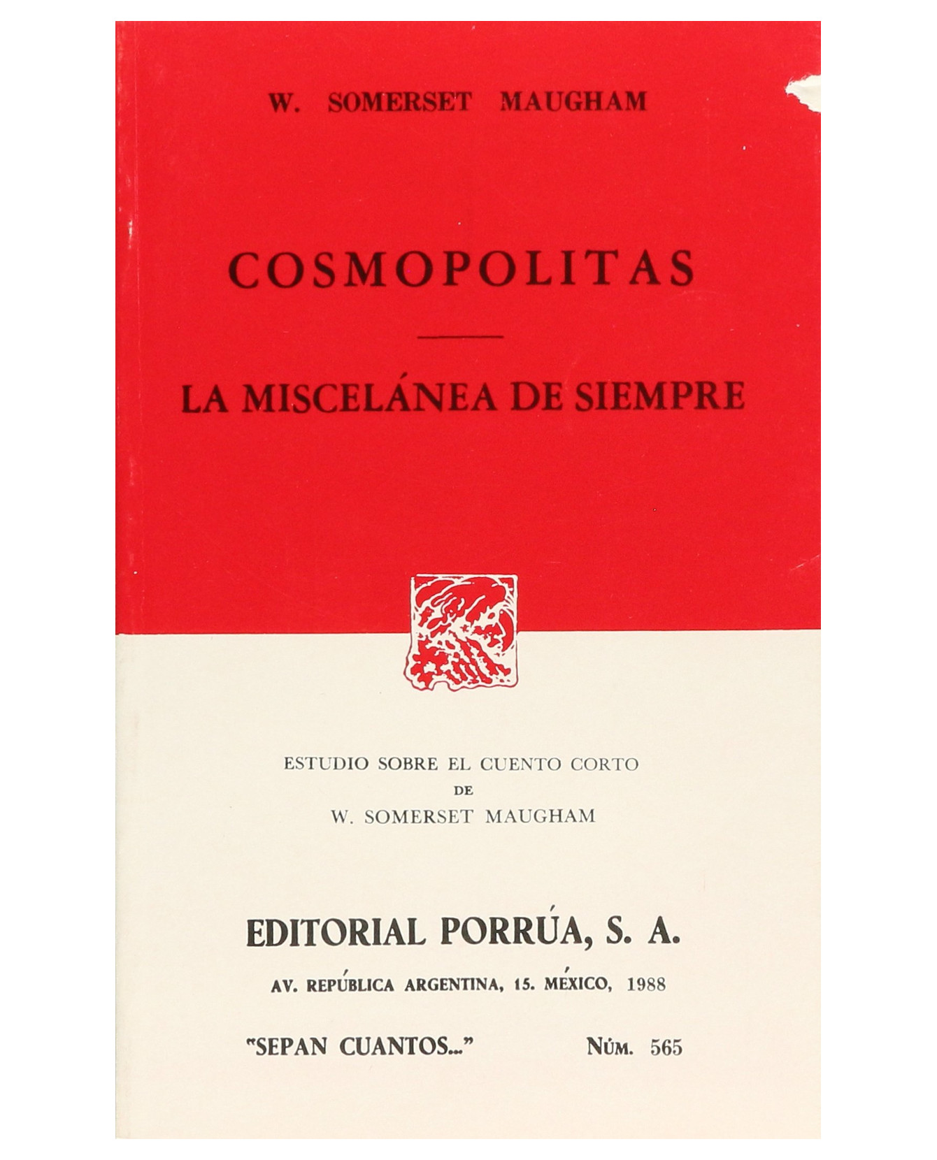 Libro Cosmopolitas · La Miscelánea De Siempre- Editorial Porrúa - Maugham, William Somerset