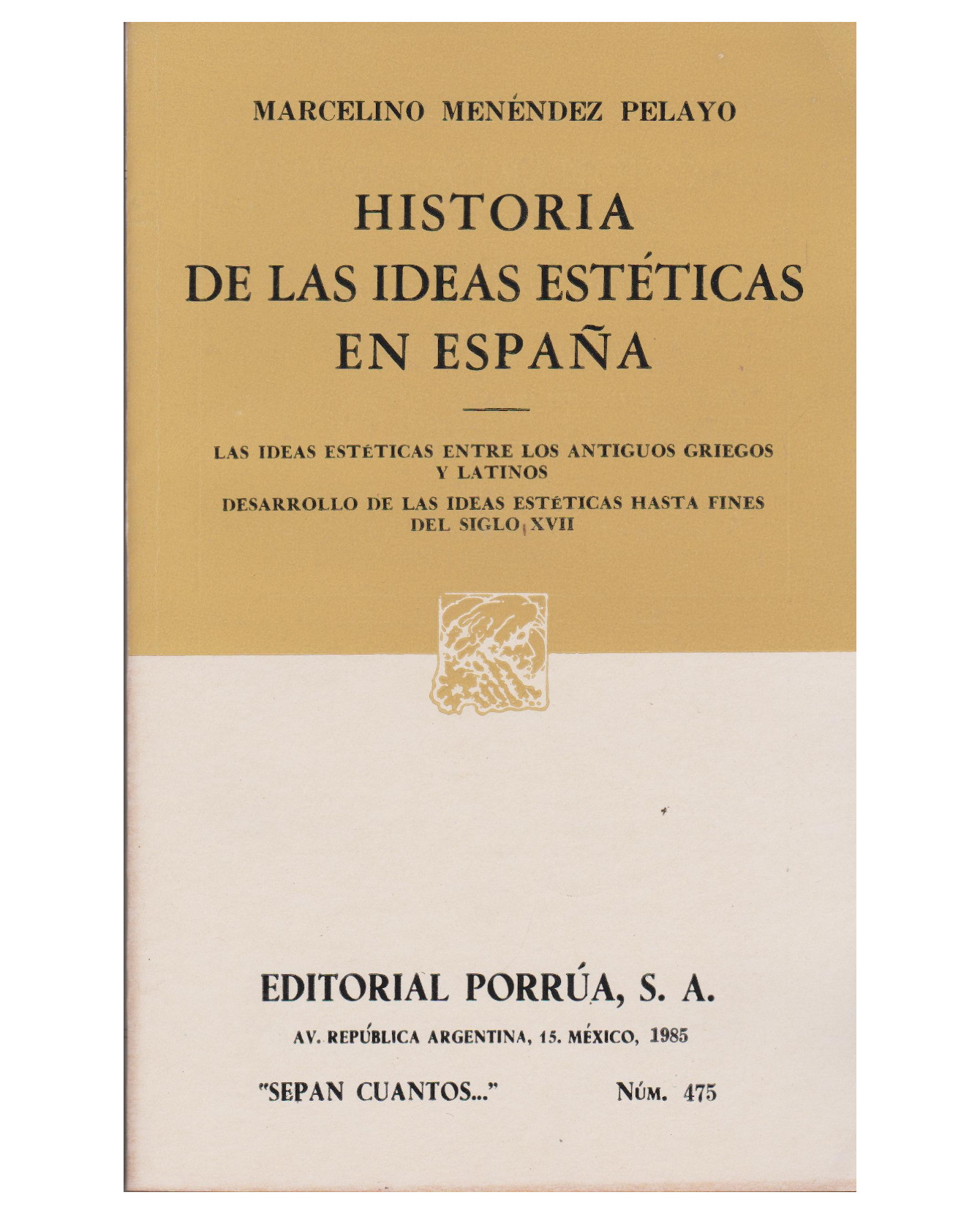 Foto 2 pulgar | Libro Historia De Las Ideas Estéticas En España- Editorial Porrúa - Menendez Pelayo, Marcelino