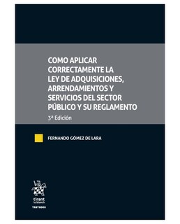 Foto 1 | Libro Como Aplicar Correctamente La Ley De Adquisiciones- Tirant Lo Blanch - Gómez De Lara,fernando