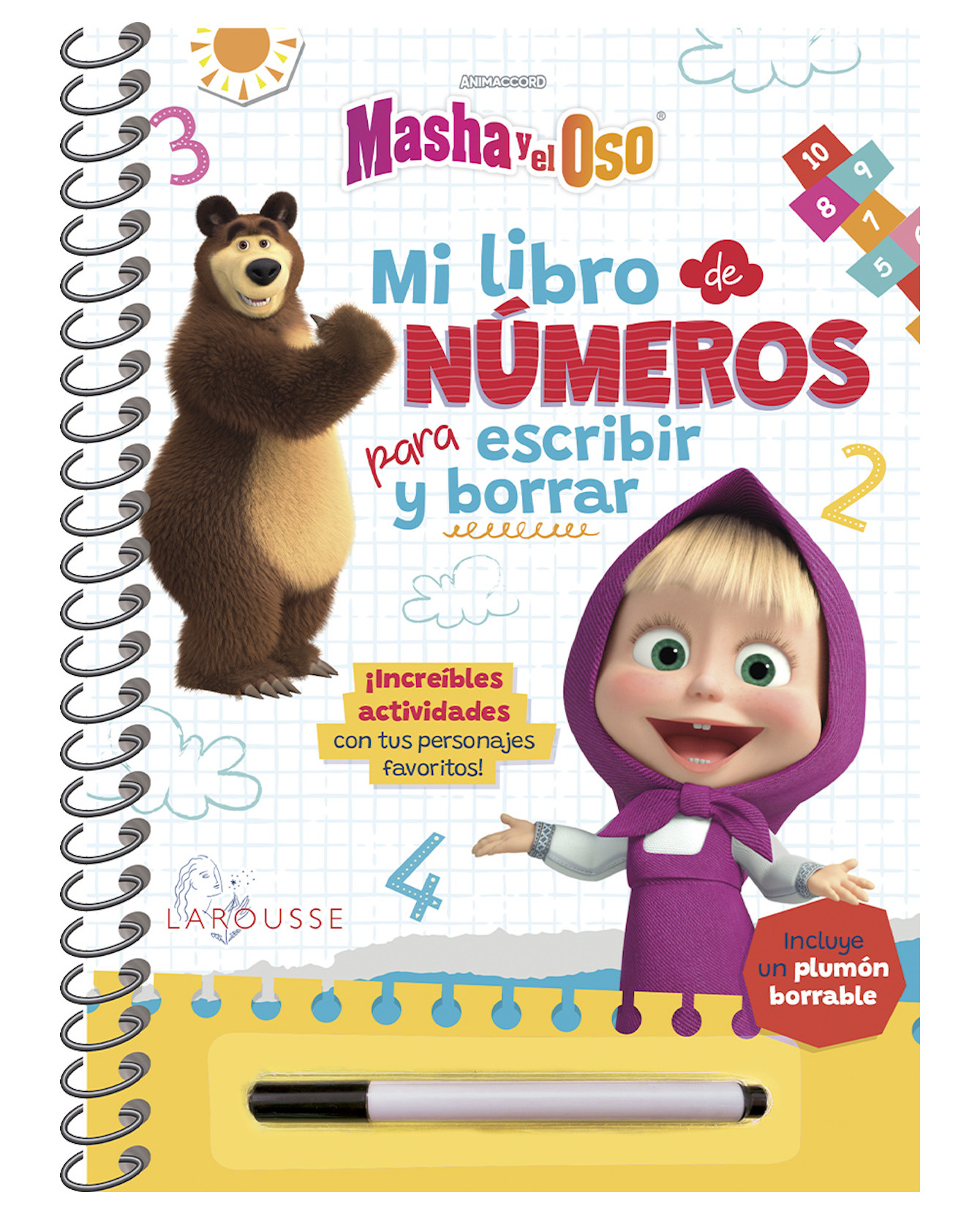 Foto 1 | Masha Y El Oso. Mi Libro De Números Para Escribir Y Borrar- Larousse - Ediciones Larousse