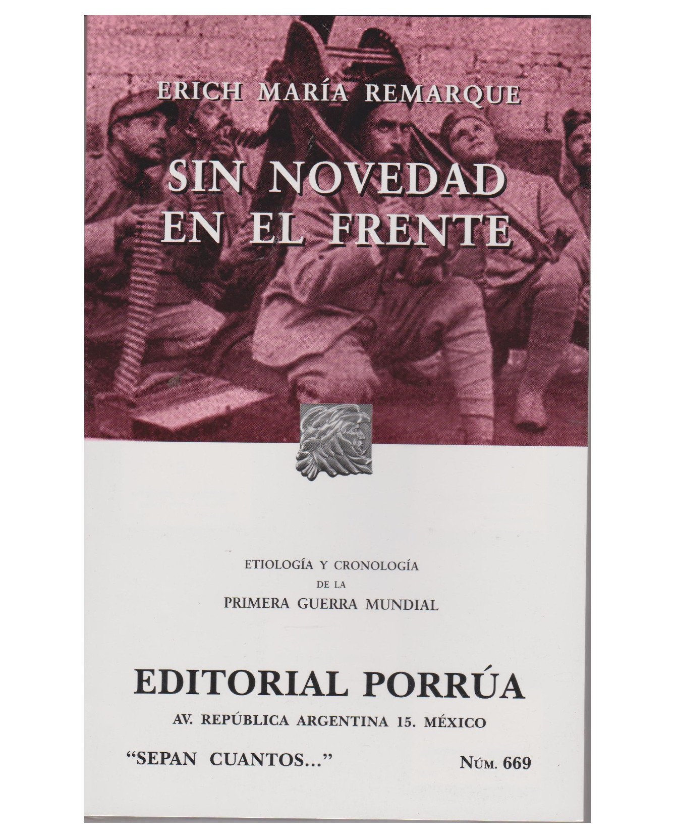 Foto 2 pulgar | Libro Sin Novedad En El Frente- Editorial Porrúa - Remarque, Erich María