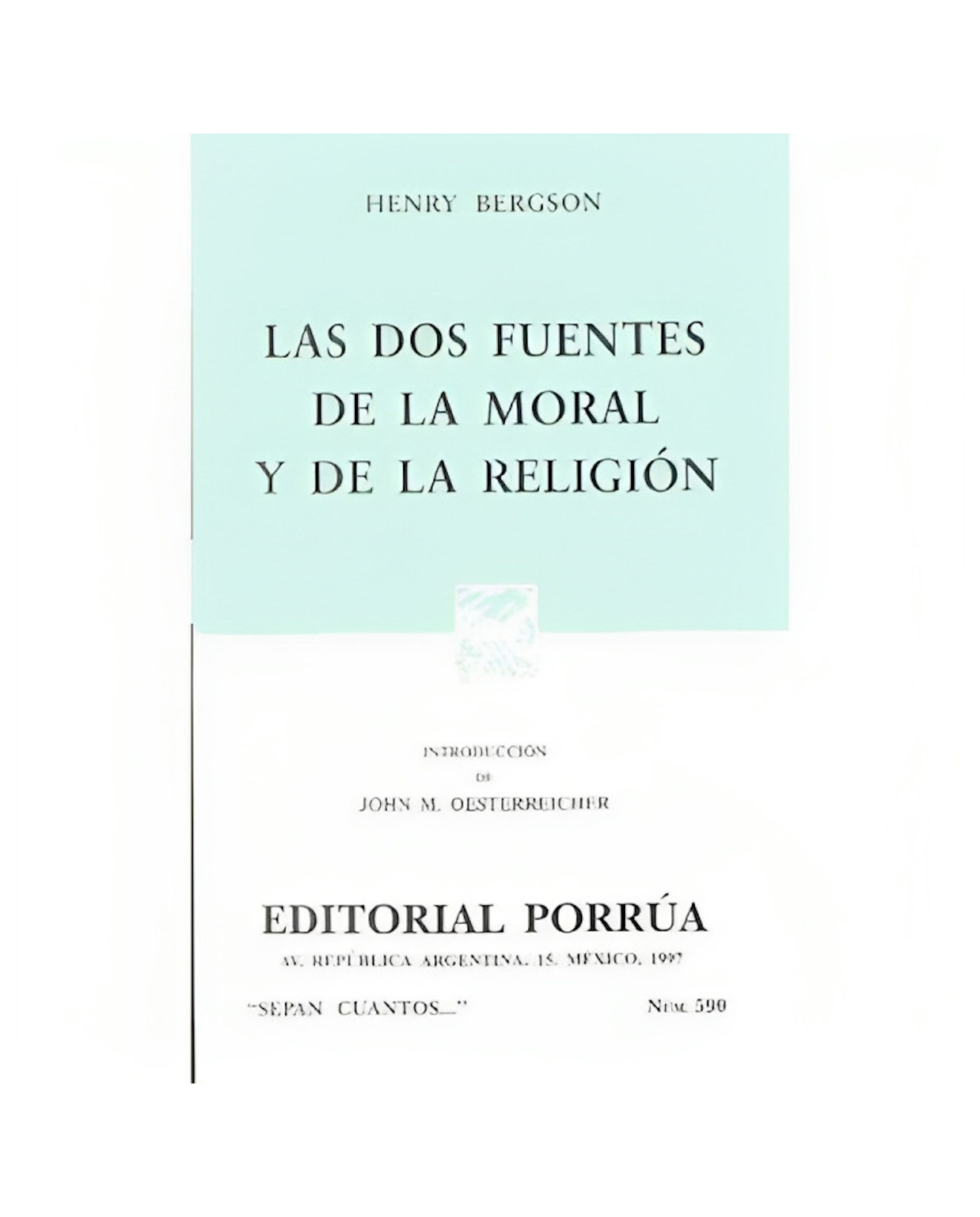 Foto 2 pulgar | Libro Las Dos Fuentes De La Moral Y De La Religión - Editorial Porrúa México - Bergson, Henri Louis