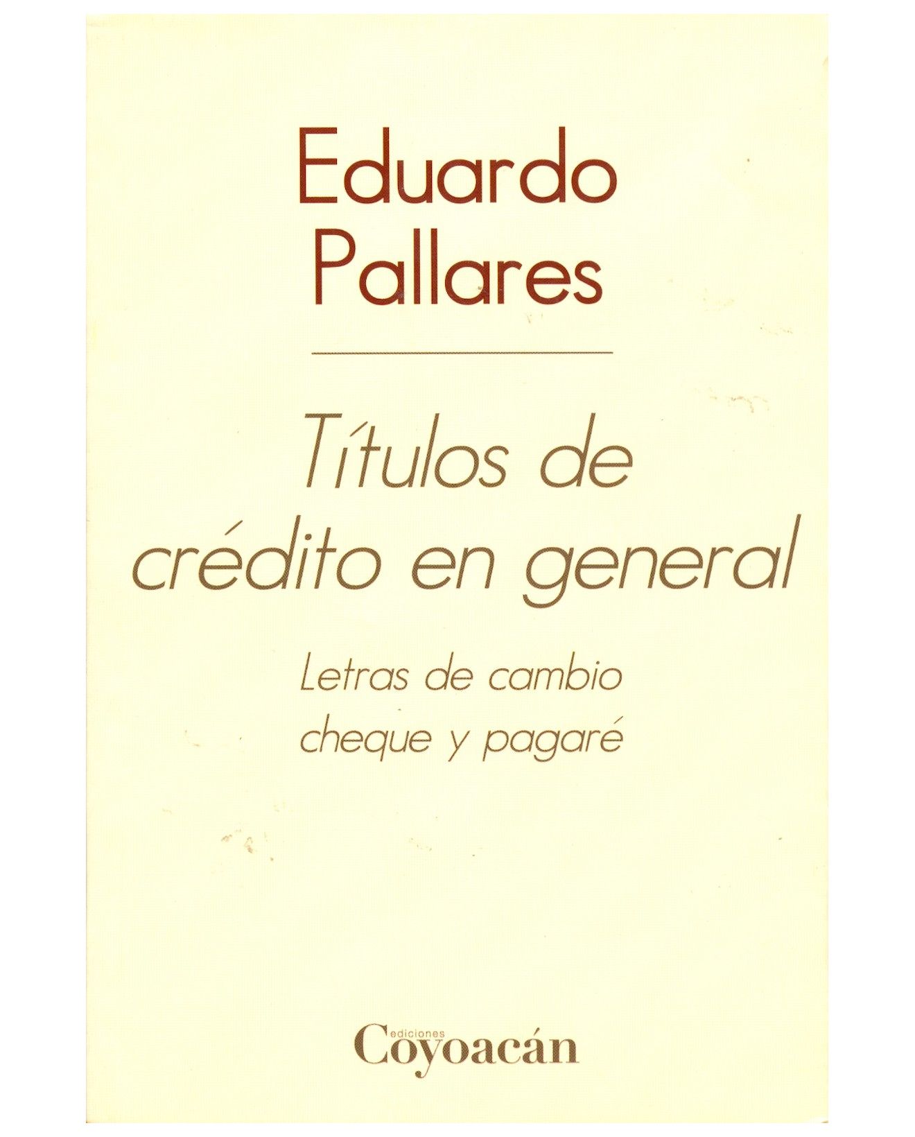 Foto 1 | Libro Títulos De Crédito En General - Coyoacán - Eduardo Pallares