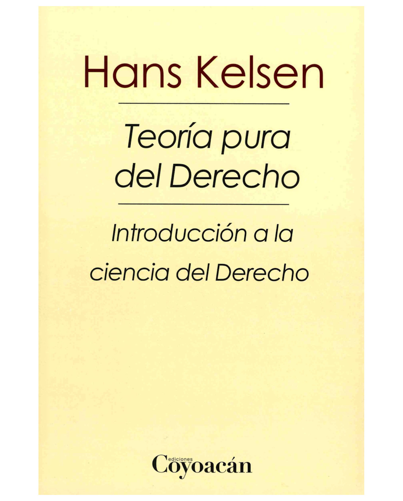 Libro Teoría Pura Del Derecho - Coyoacán - Hans Kelsen