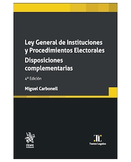 Foto 1 | Libro Ley General De Instituciones Y Procedimientos Electorales - Tirant Lo Blanch - Miguel Carbonell