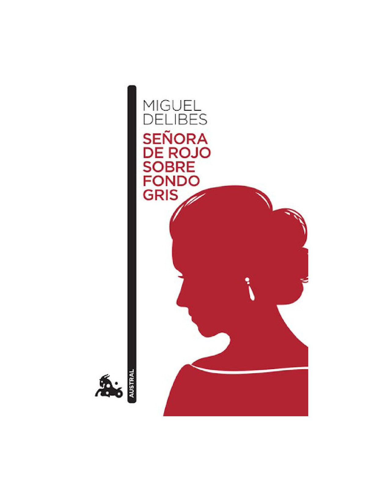 Señora De Rojo Sobre Fondo Gris