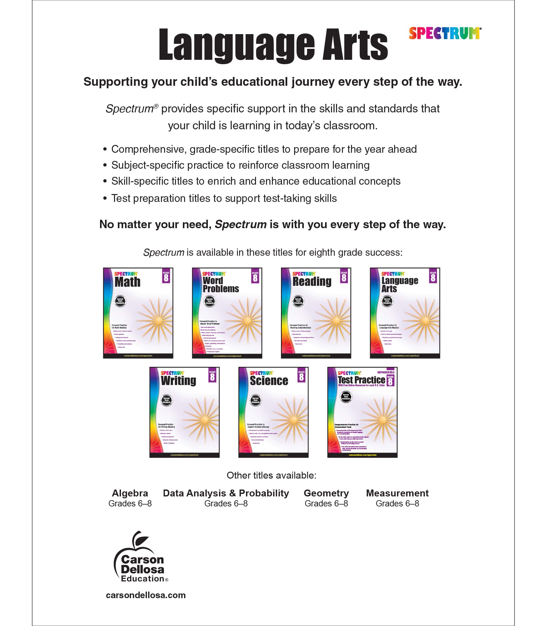 Foto 3 pulgar | Libro Spectrum Language Arts Grade 8 - Venta Internacional.