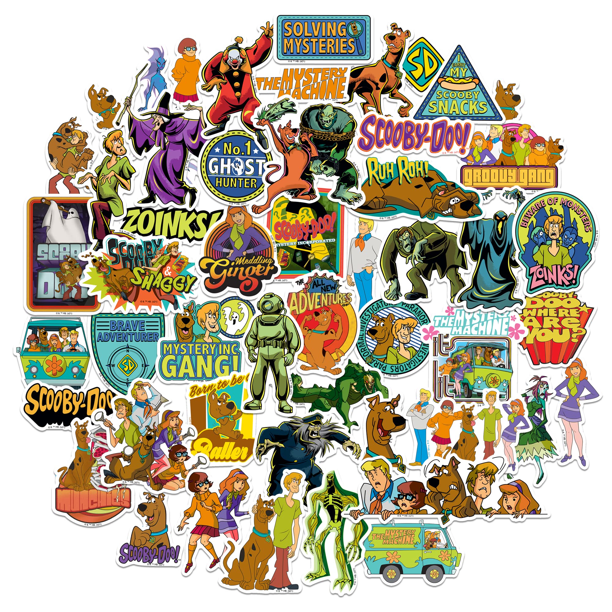 Foto 2 pulgar | Paquete De Pegatinas Scooby-doo De Vinilo Troquelado, Tamaño Grande, Deluxe, 50 Unidades - Venta Internacional.