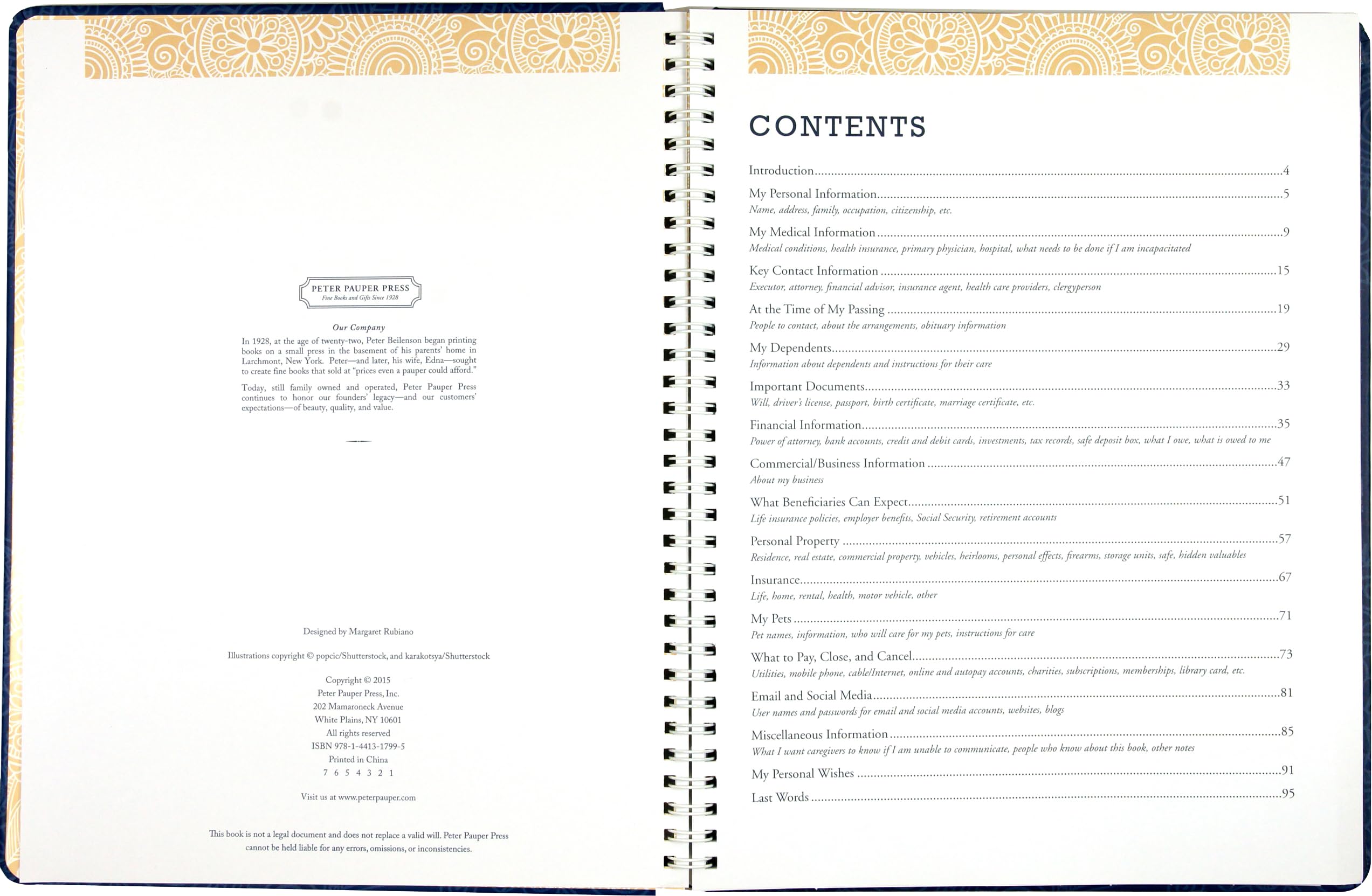 Foto 3 pulgar | Planner Peter Pauper Press Peace Of Mind Tapa Dura - Venta Internacional.