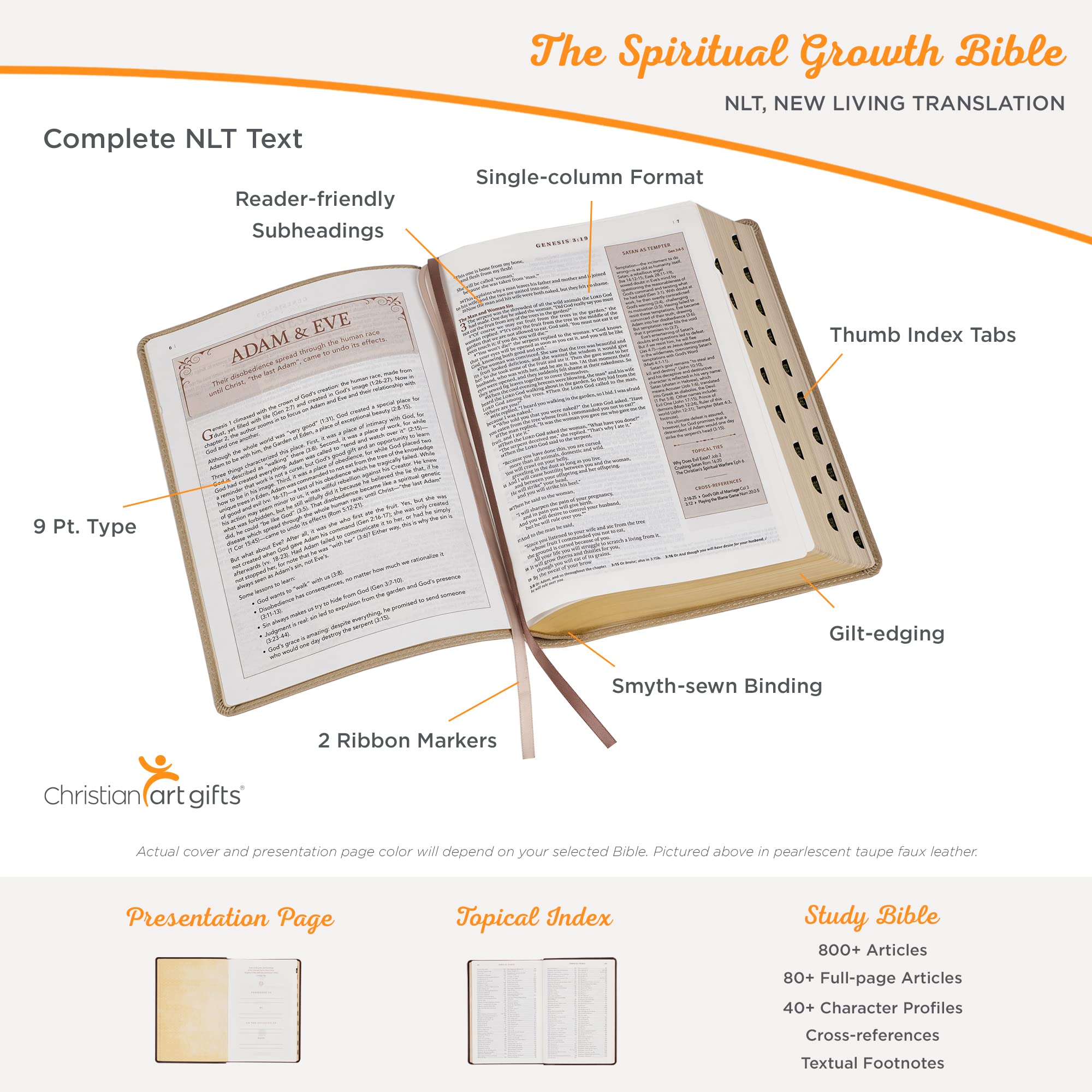 Foto 5 pulgar | Libro Christian Art Gifts The Spiritual Growth Bible (nlt) - Venta Internacional.