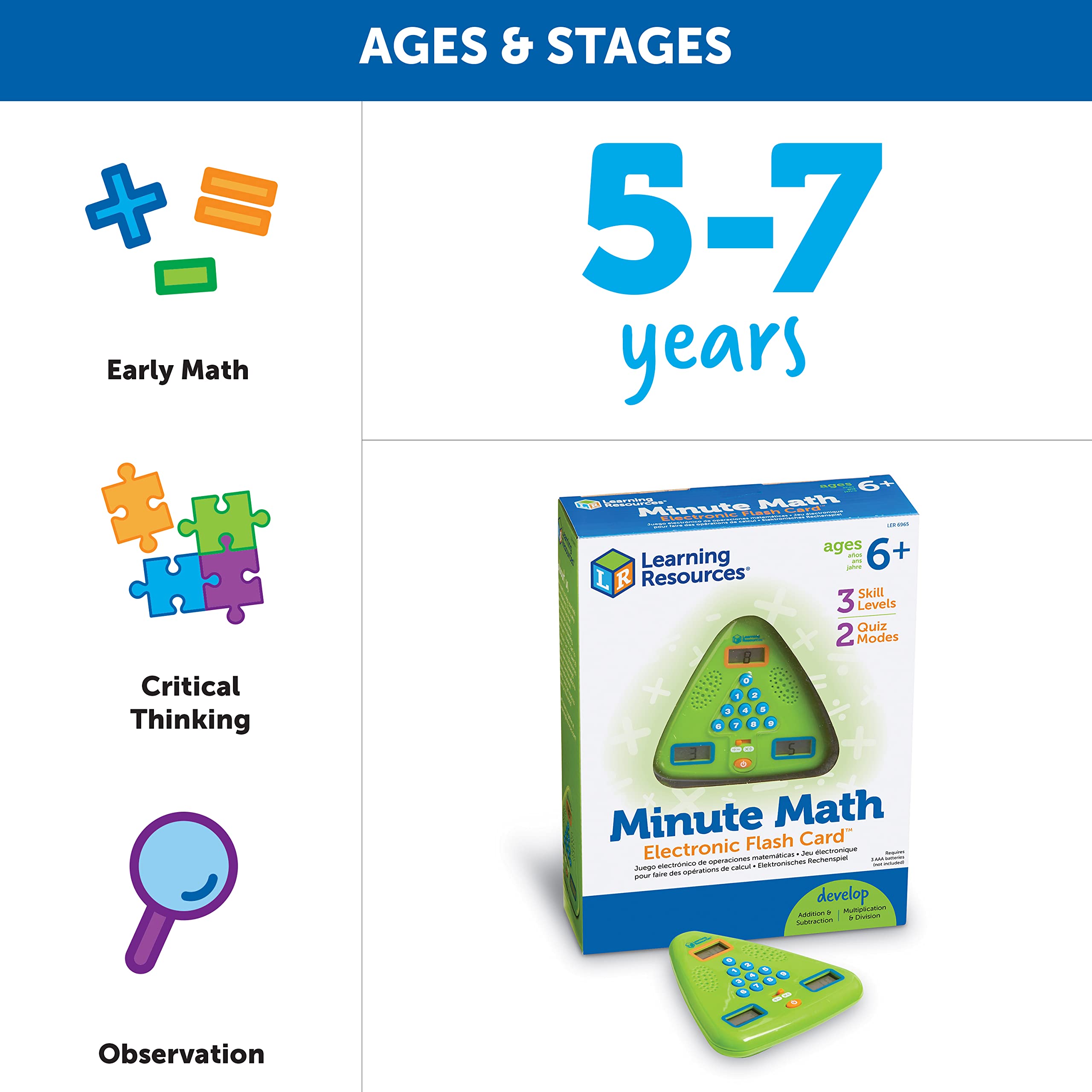 Foto 6 pulgar | Recursos De Aprendizaje Con Tarjetas Flash Electrónicas Minute Math 6+ - Venta Internacional.